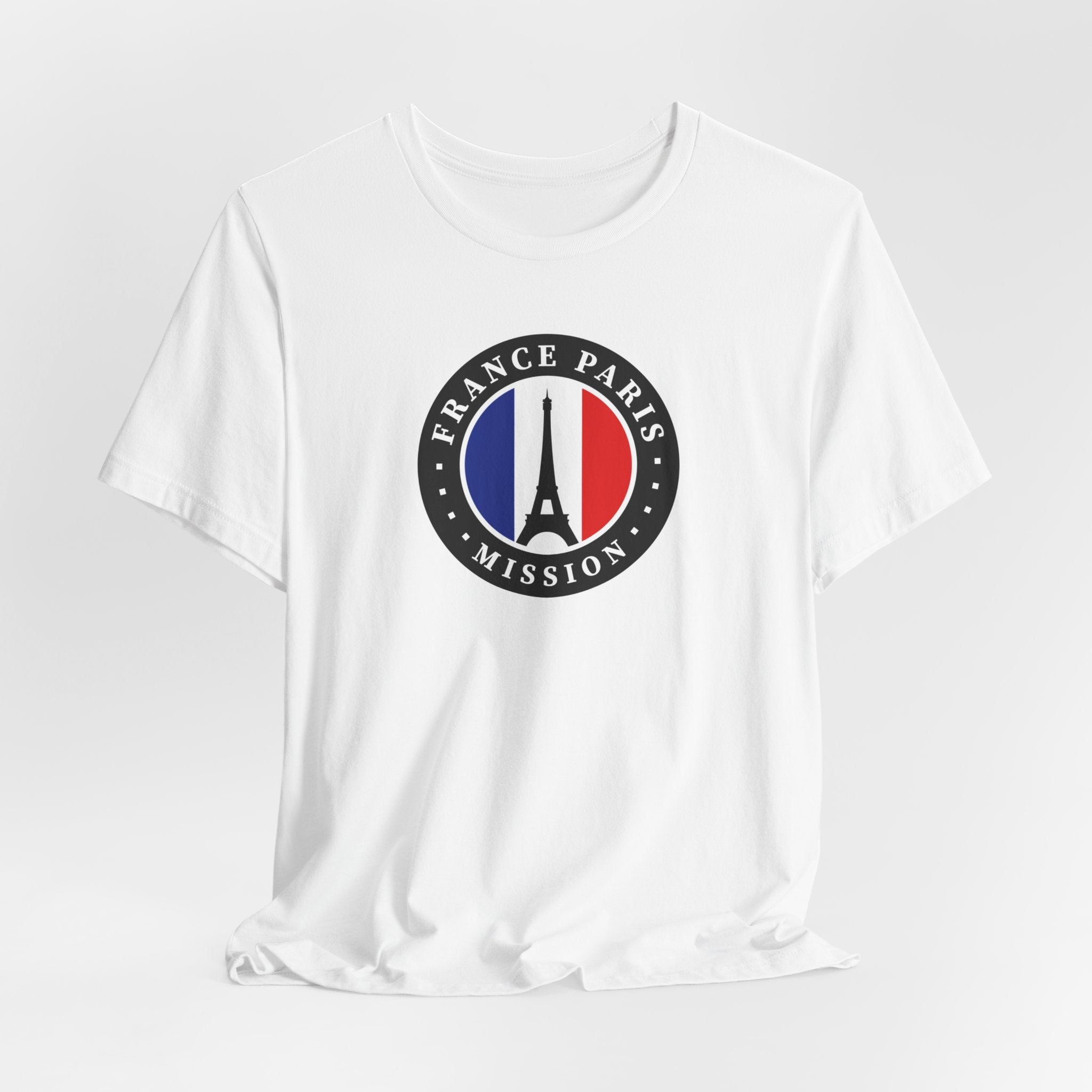 France Paris Mission Flag Logo (Black Border) T-shirt - Mission Wishlist - LDS Missionary Gift Store