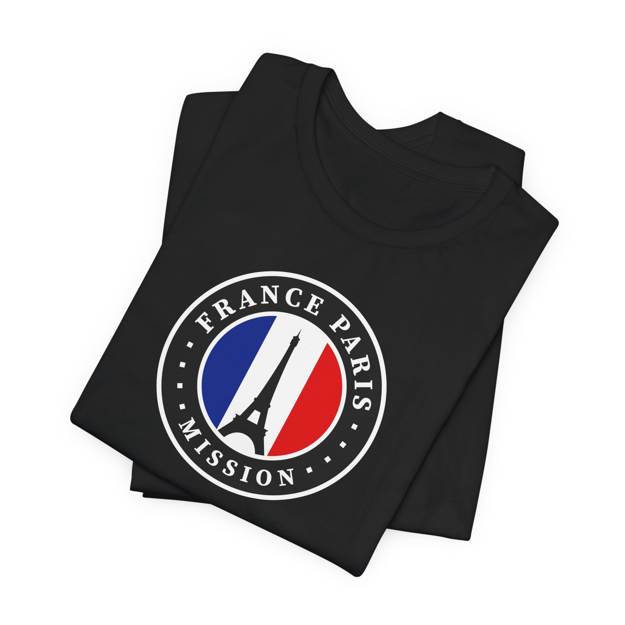 France Paris Mission Flag Logo (Black Border) T-shirt - Mission Wishlist - LDS Missionary Gift Store