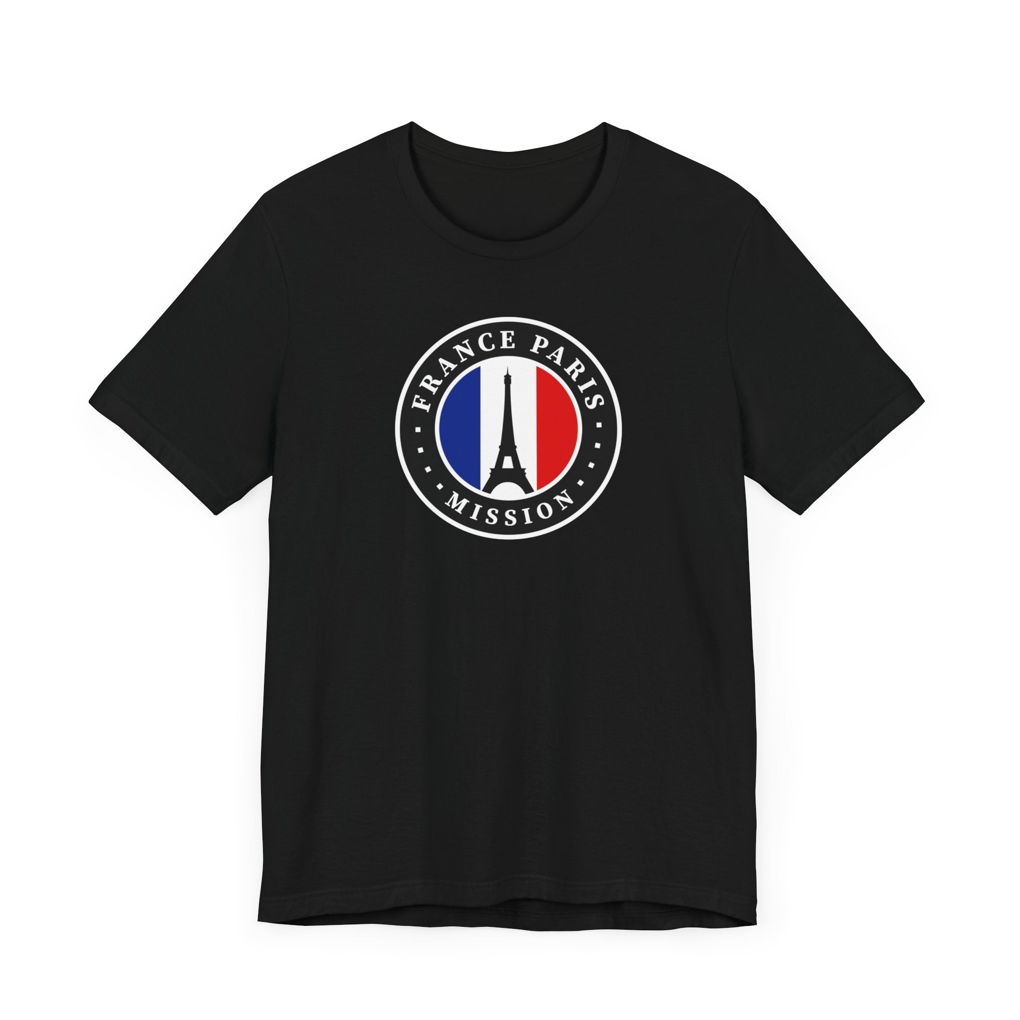 France Paris Mission Flag Logo (Black Border) T-shirt - Mission Wishlist - LDS Missionary Gift Store
