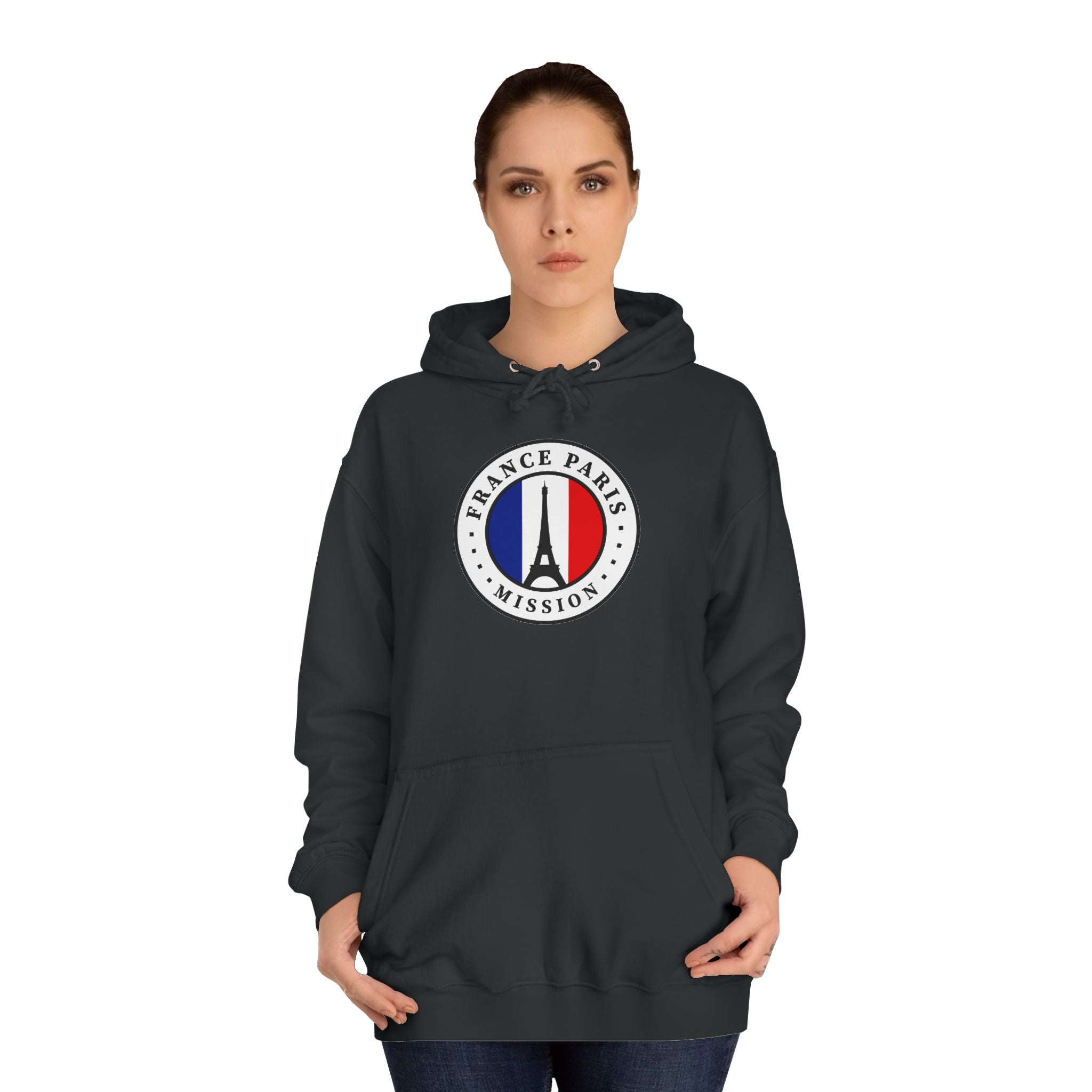 France Paris Mission Flag Logo (White Border) College Hoodie - Mission Wishlist - LDS Missionary Gift Store