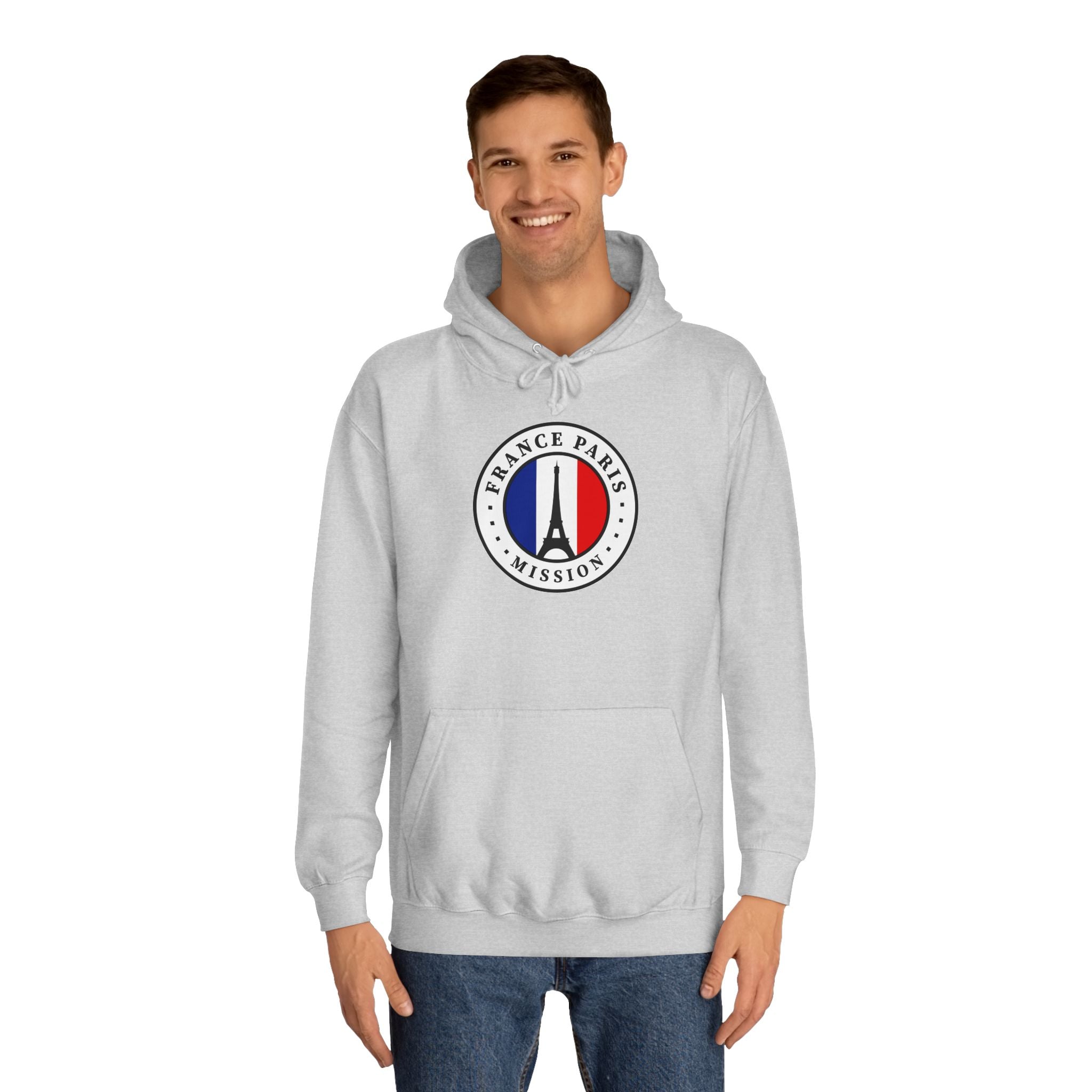France Paris Mission Flag Logo (White Border) College Hoodie - Mission Wishlist - LDS Missionary Gift Store