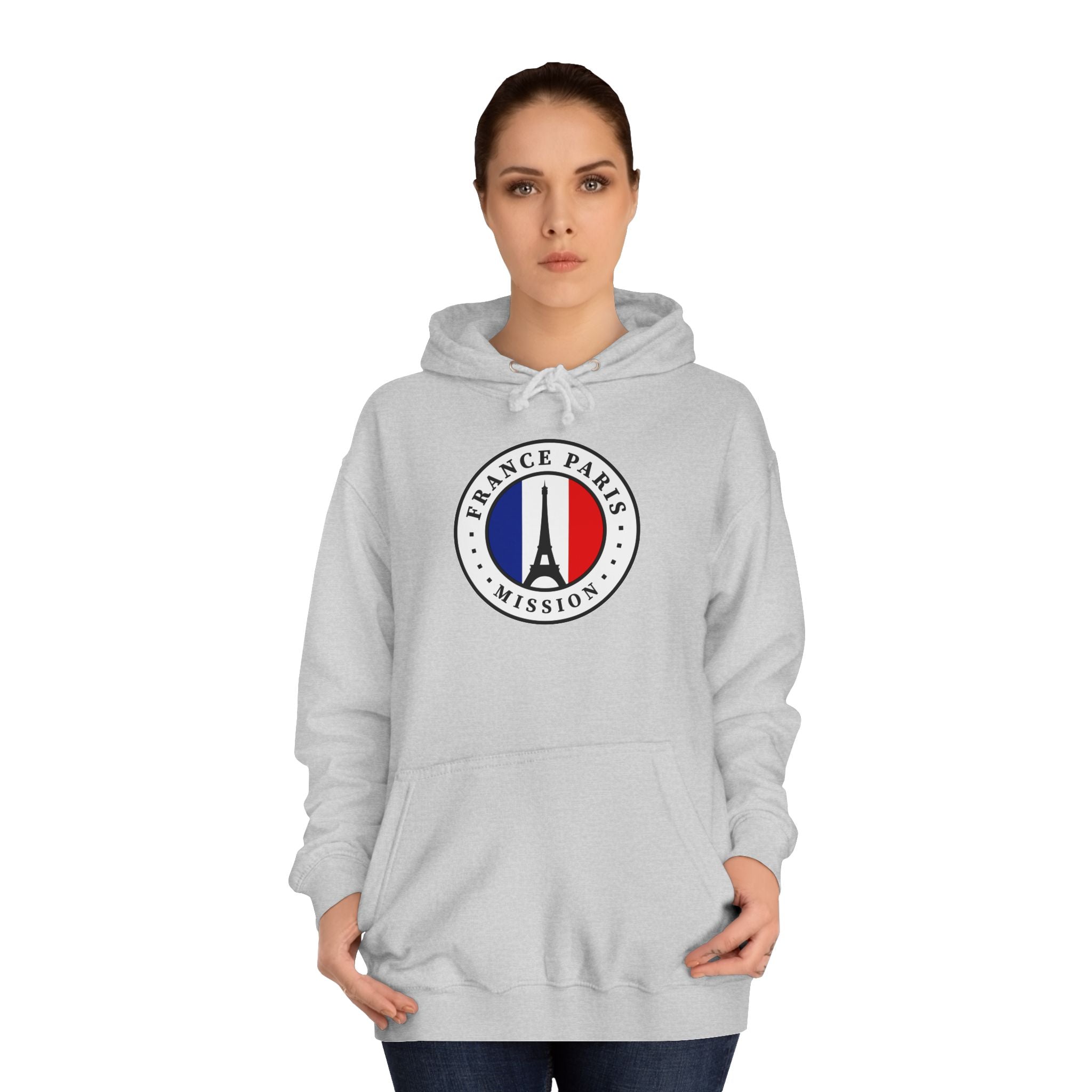 France Paris Mission Flag Logo (White Border) College Hoodie - Mission Wishlist - LDS Missionary Gift Store