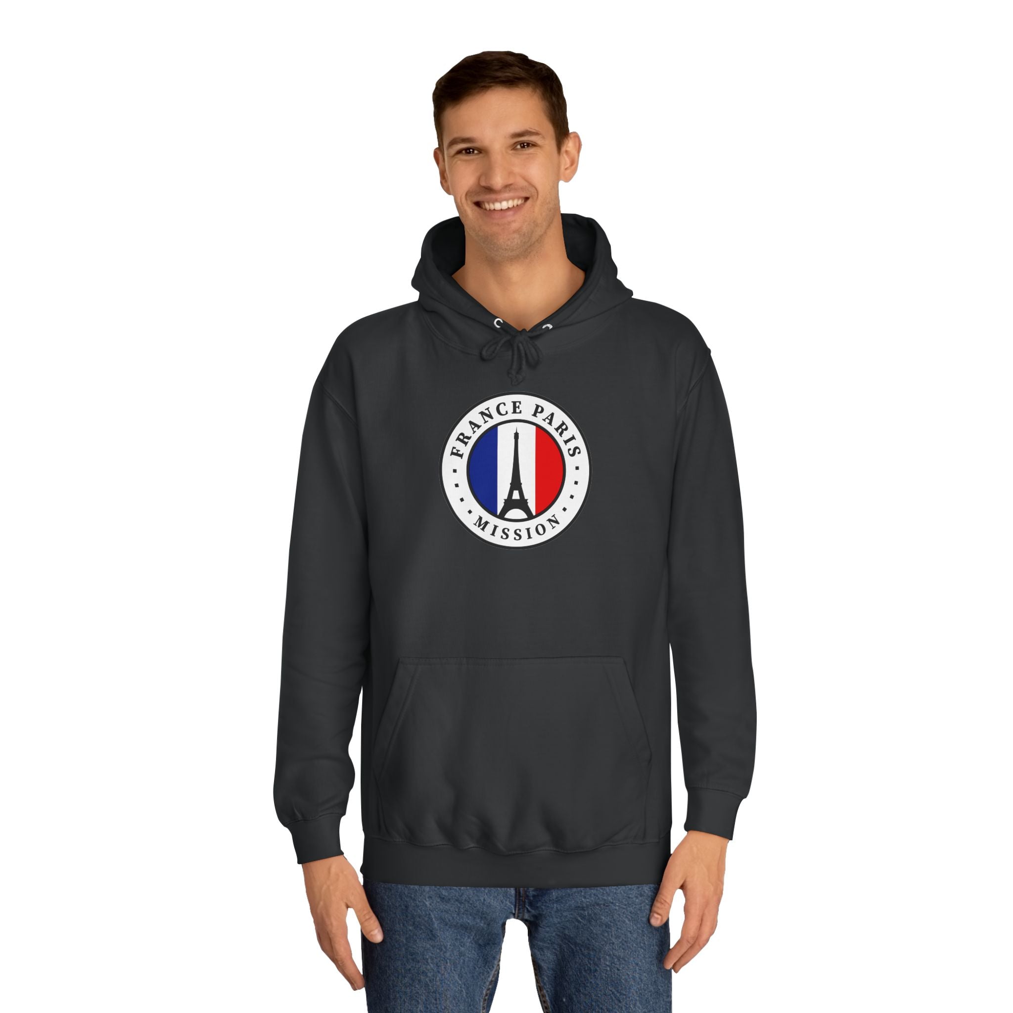France Paris Mission Flag Logo (White Border) College Hoodie - Mission Wishlist - LDS Missionary Gift Store