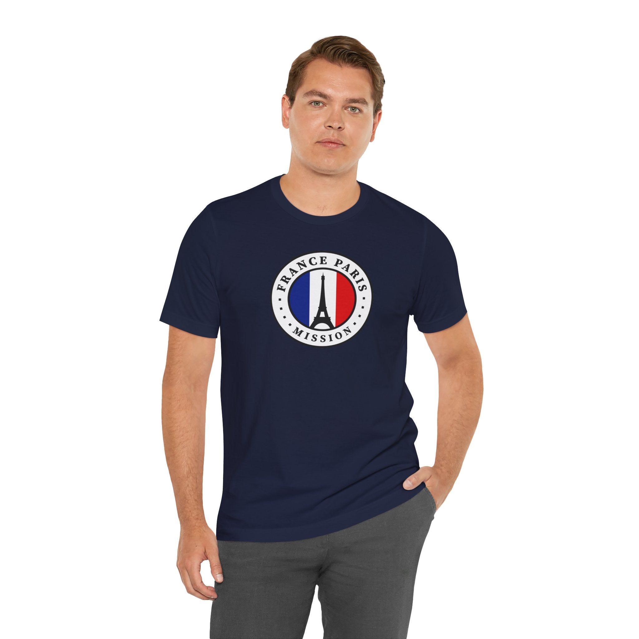 France Paris Mission Flag Logo (White Border) T-shirt - Mission Wishlist - LDS Missionary Gift Store