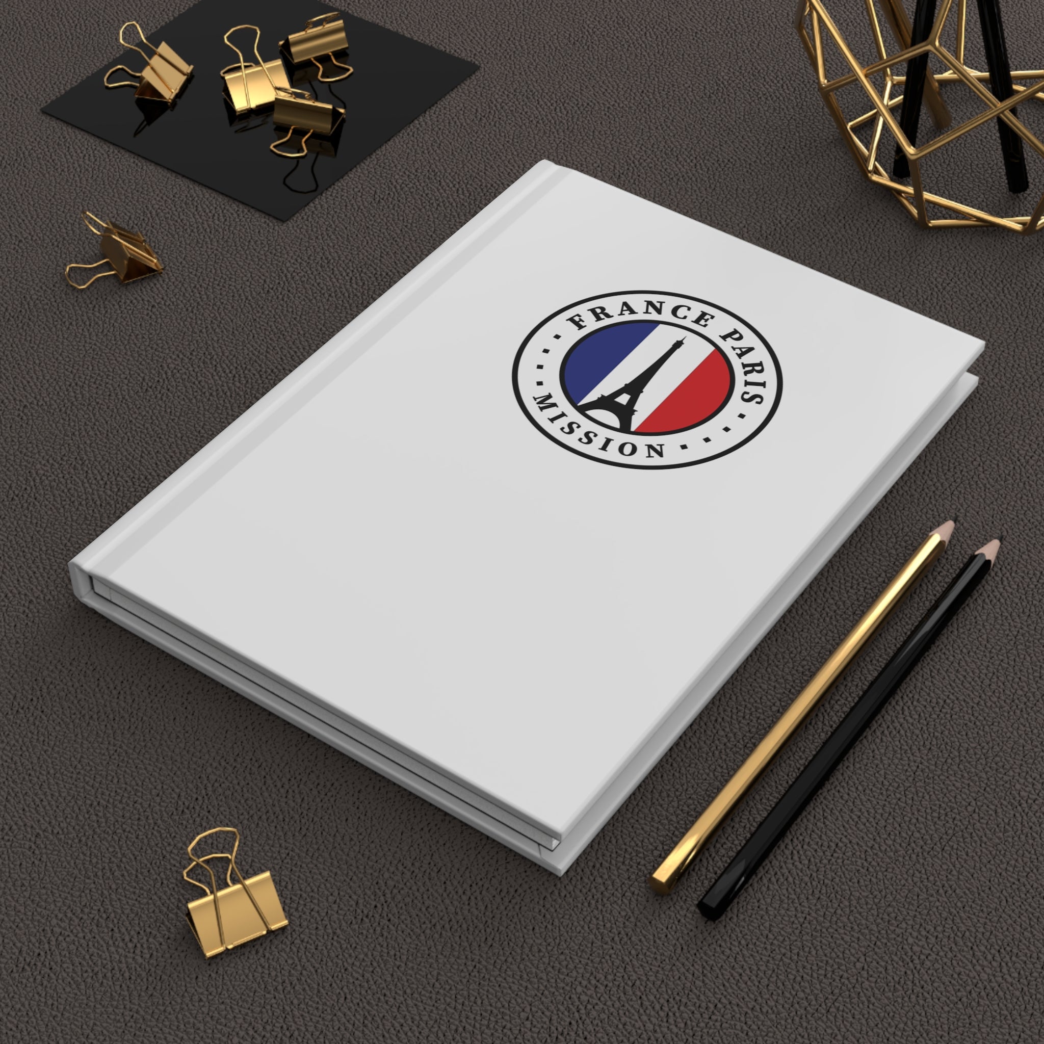 France Paris Mission Logo Design White Hardcover Journal Matte - Mission Wishlist - LDS Missionary Gift Store