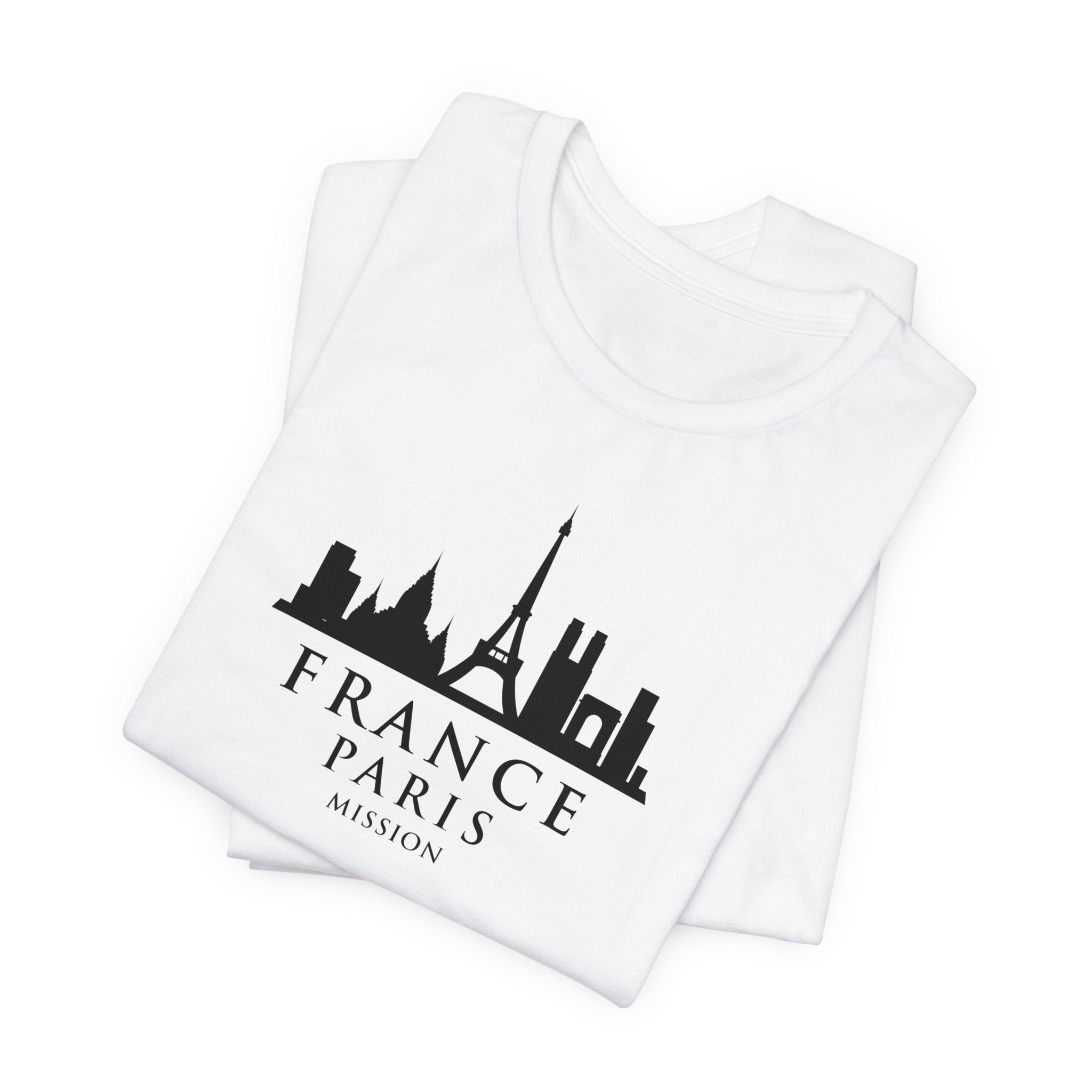 France Paris Mission Monochrome Logo T-Shirt - Mission Wishlist - LDS Missionary Gift Store