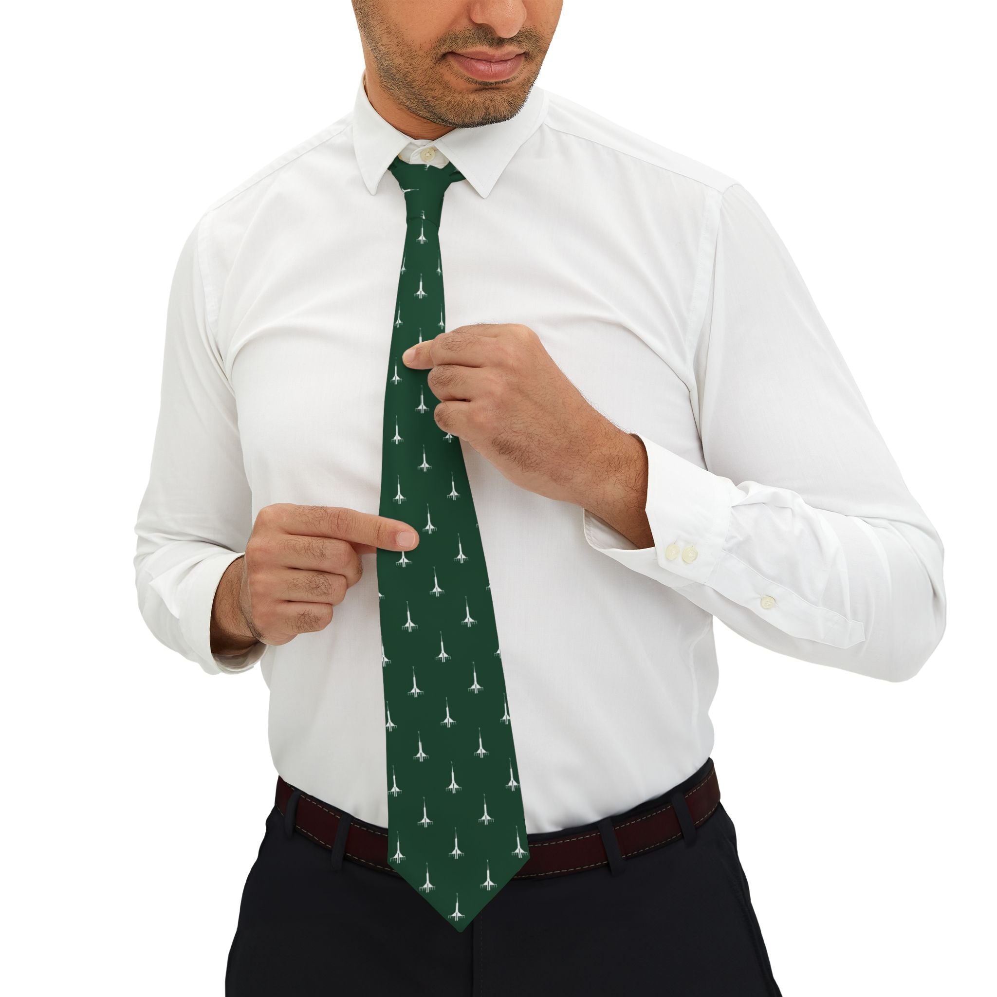 Frankfurt Germany Temple Patterned Neck Tie for Elders (Green) - Mission Wishlist - LDS Missionary Gift Store