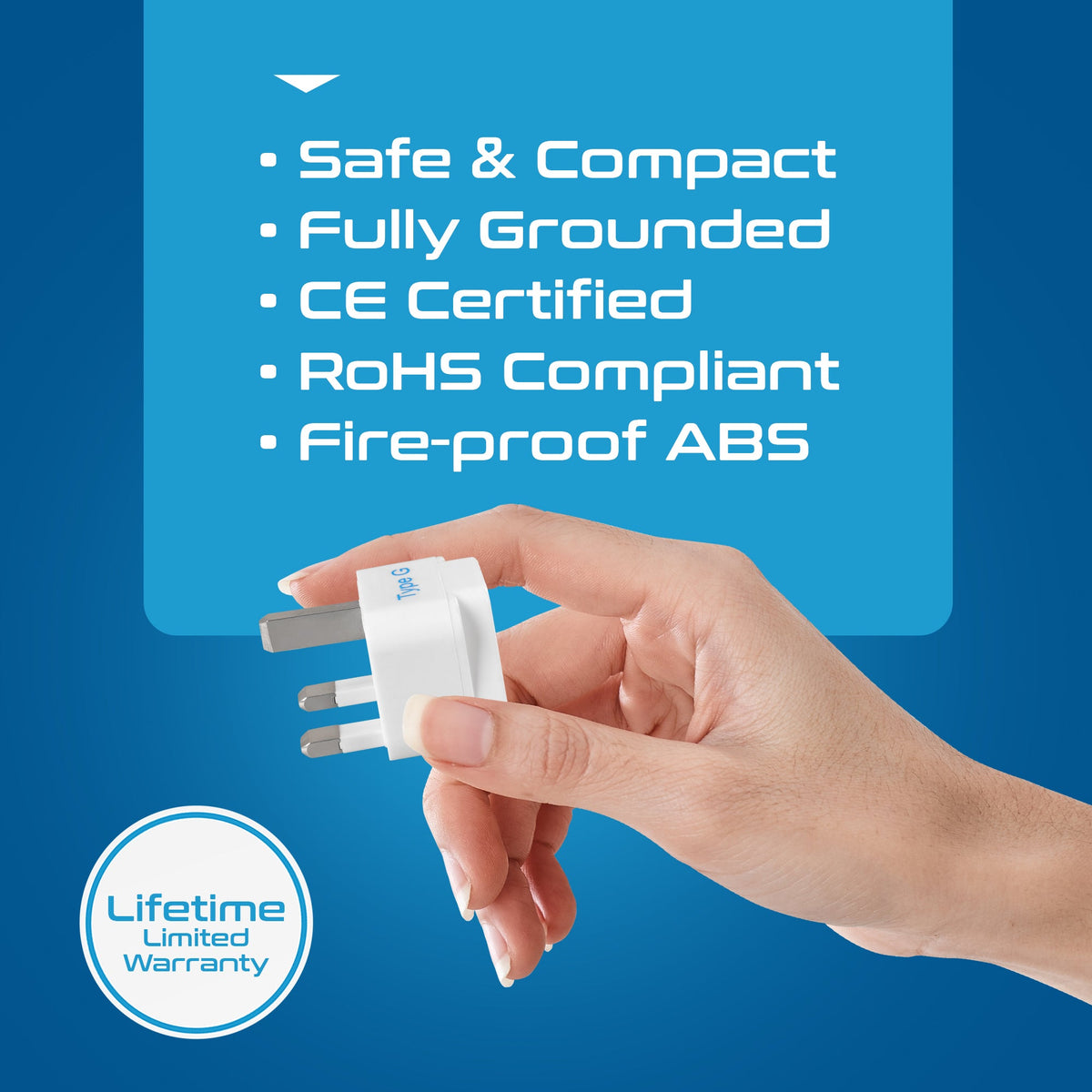 UK, England Travel Adapter - Type G - 3 Pack (GP-7)