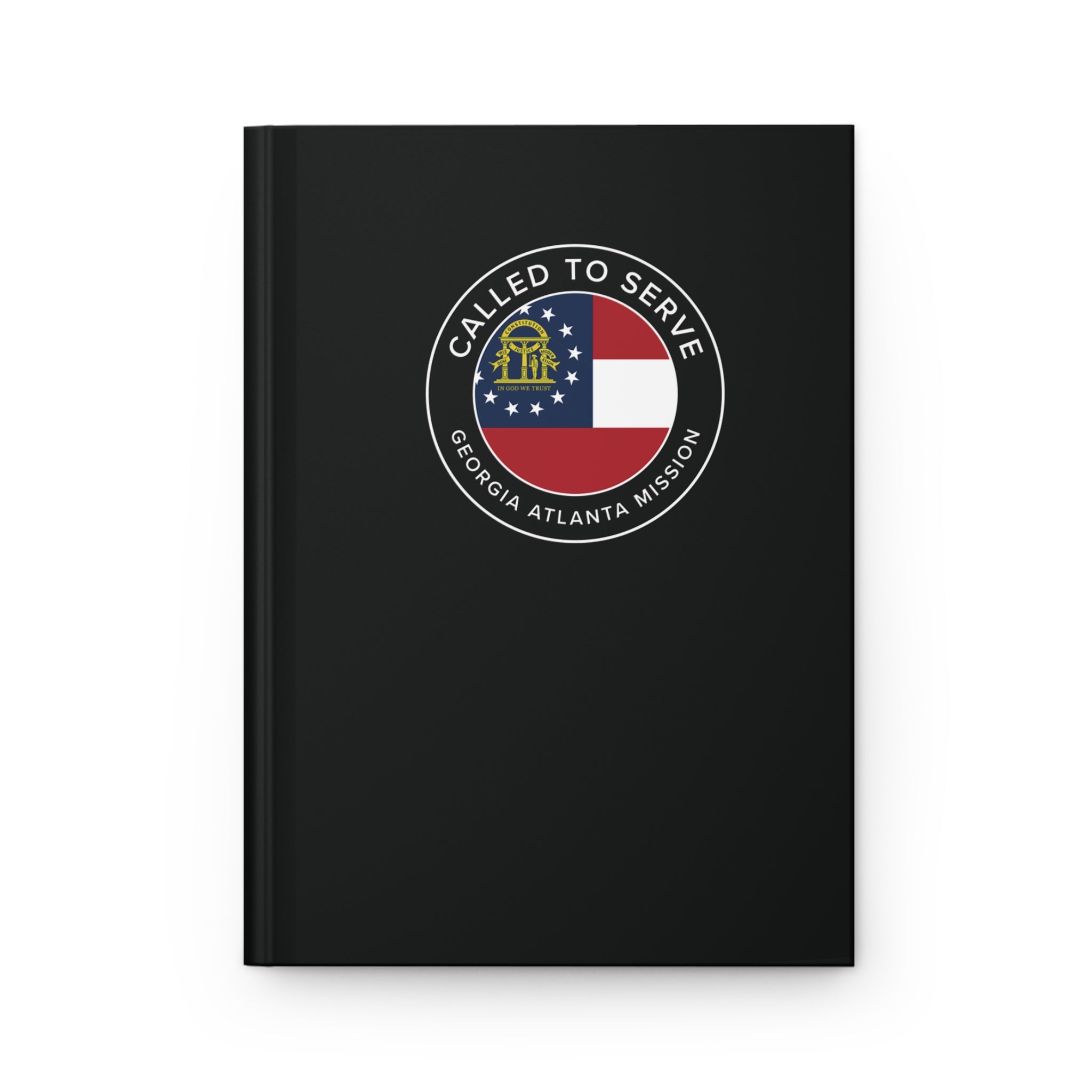 Georgia Atlanta Mission Circle Flag Called to Serve Black Hardcover Journal Matte - Latter-Day Saint LDS Missionary Gift - Book of Mormon