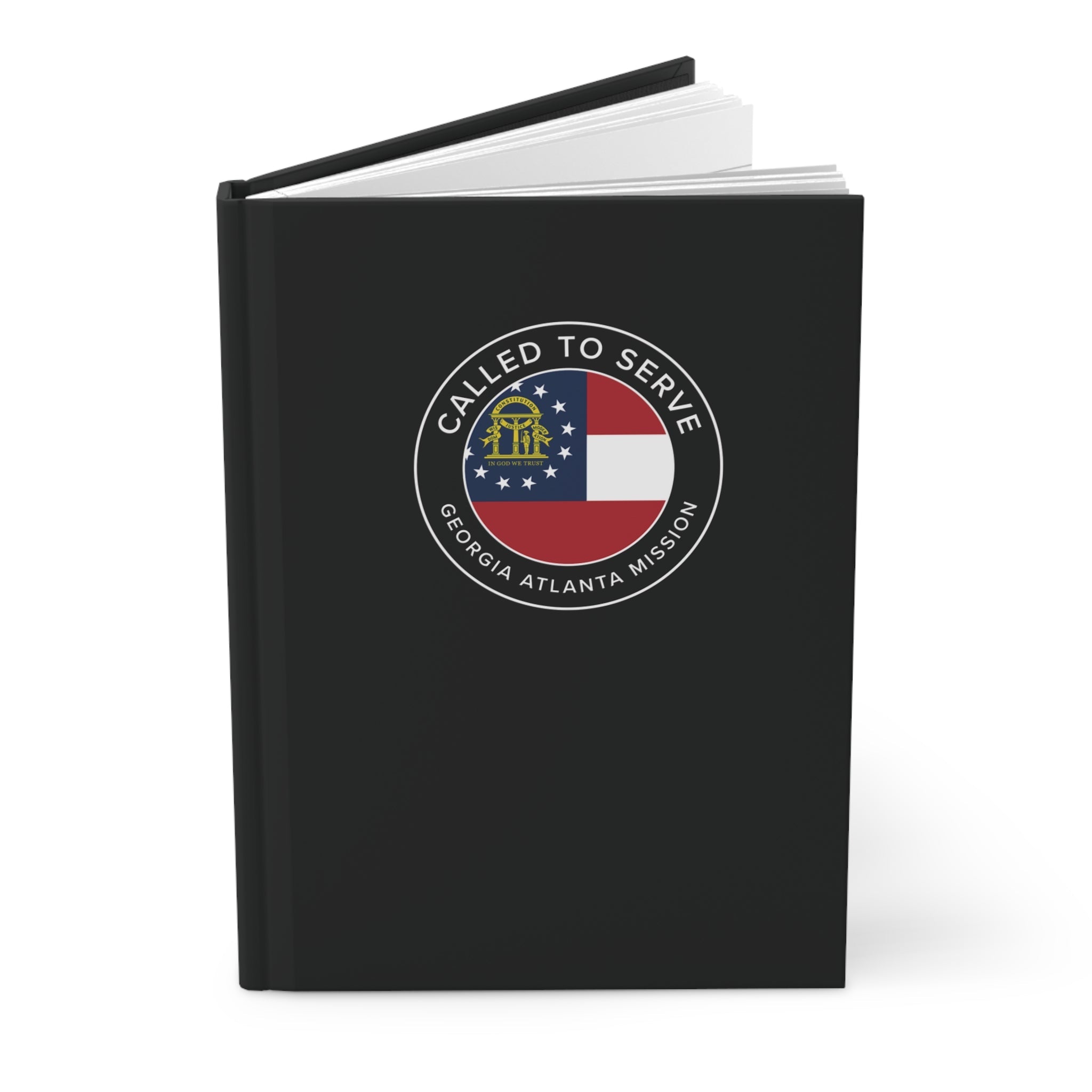 Georgia Atlanta Mission Circle Flag Called to Serve Black Hardcover Journal Matte - Latter-Day Saint LDS Missionary Gift - Book of Mormon