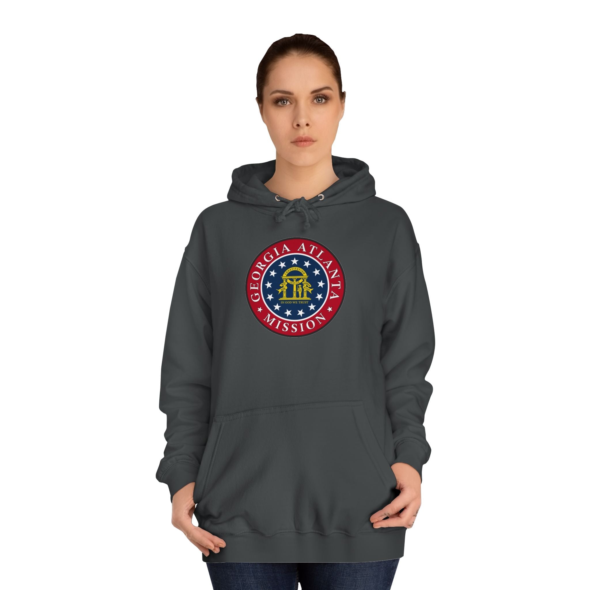 Georgia Atlanta Mission State Flag Logo (Black Border) College Hoodie