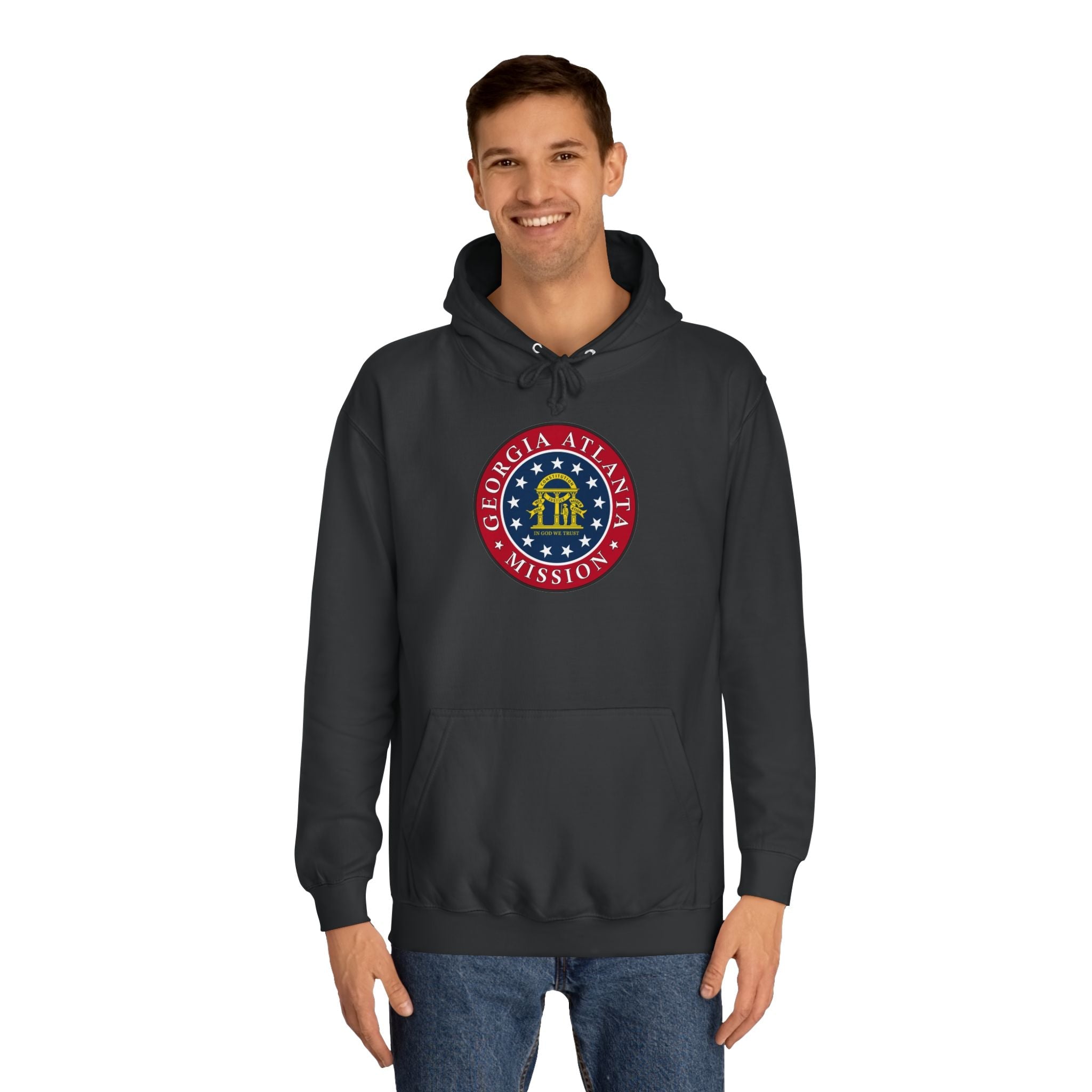 Georgia Atlanta Mission State Flag Logo (Black Border) College Hoodie