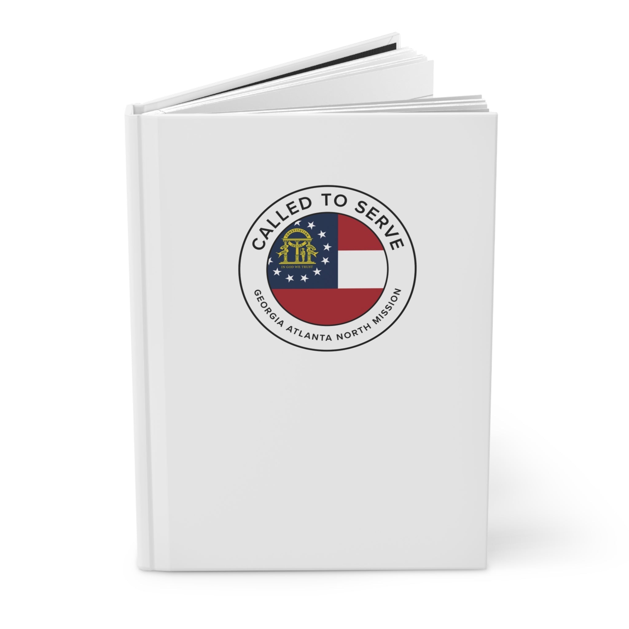 Georgia Atlanta North Mission Circle Flag Called to Serve White Hardcover Journal Matte - Latter-Day Saint LDS Missionary Gift - Book of Mormon