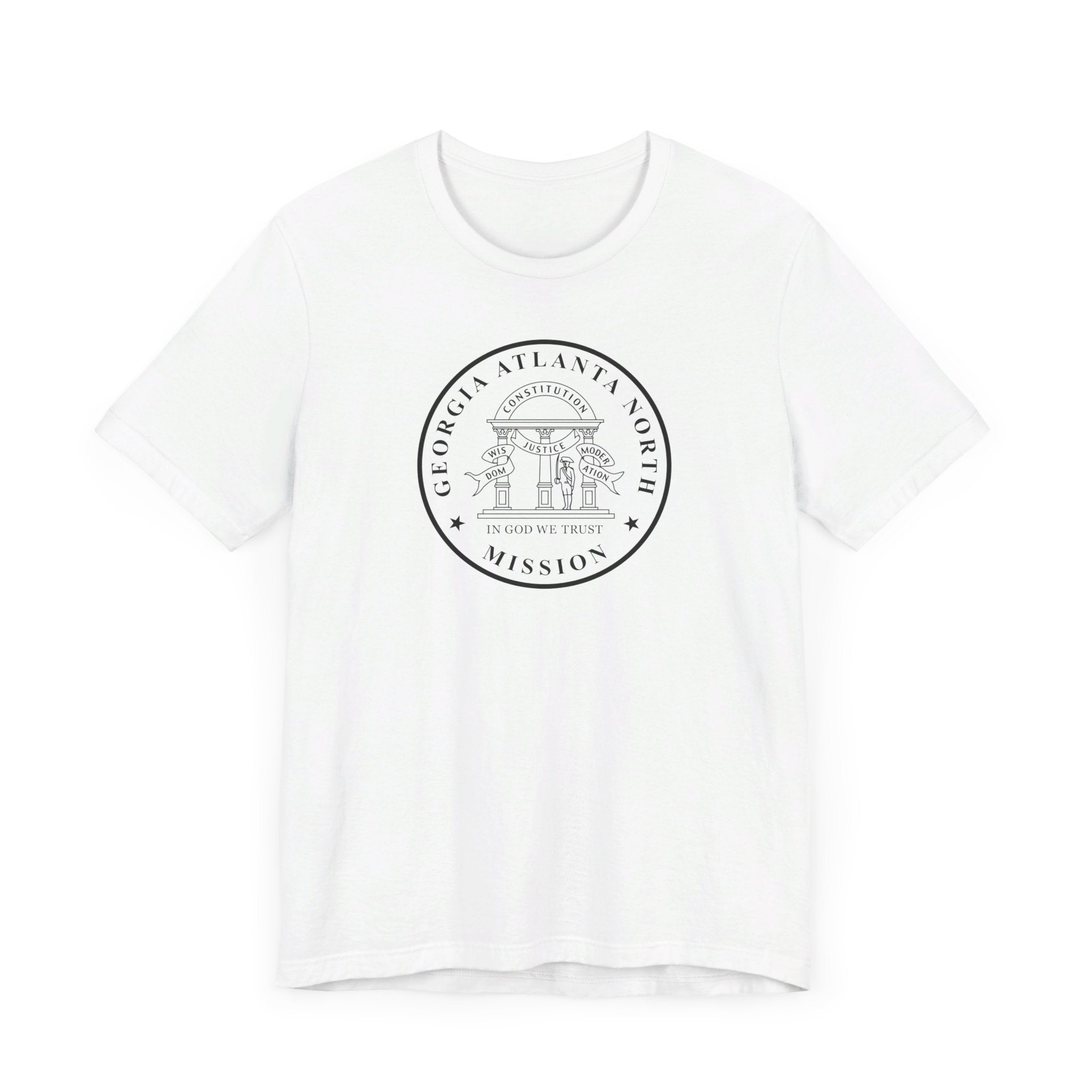 Georgia Atlanta North Mission Circular Monochrome Logo T-Shirt - Latter-Day Saint LDS Missionary Gift - Book of Mormon