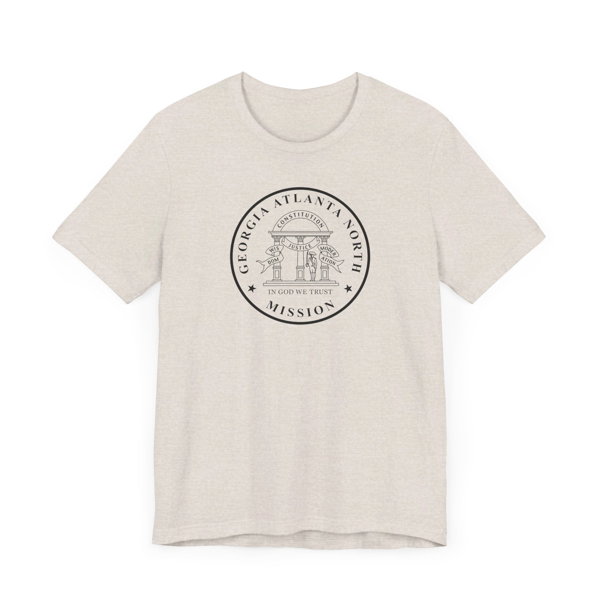 Georgia Atlanta North Mission Circular Monochrome Logo T-Shirt - Latter-Day Saint LDS Missionary Gift - Book of Mormon