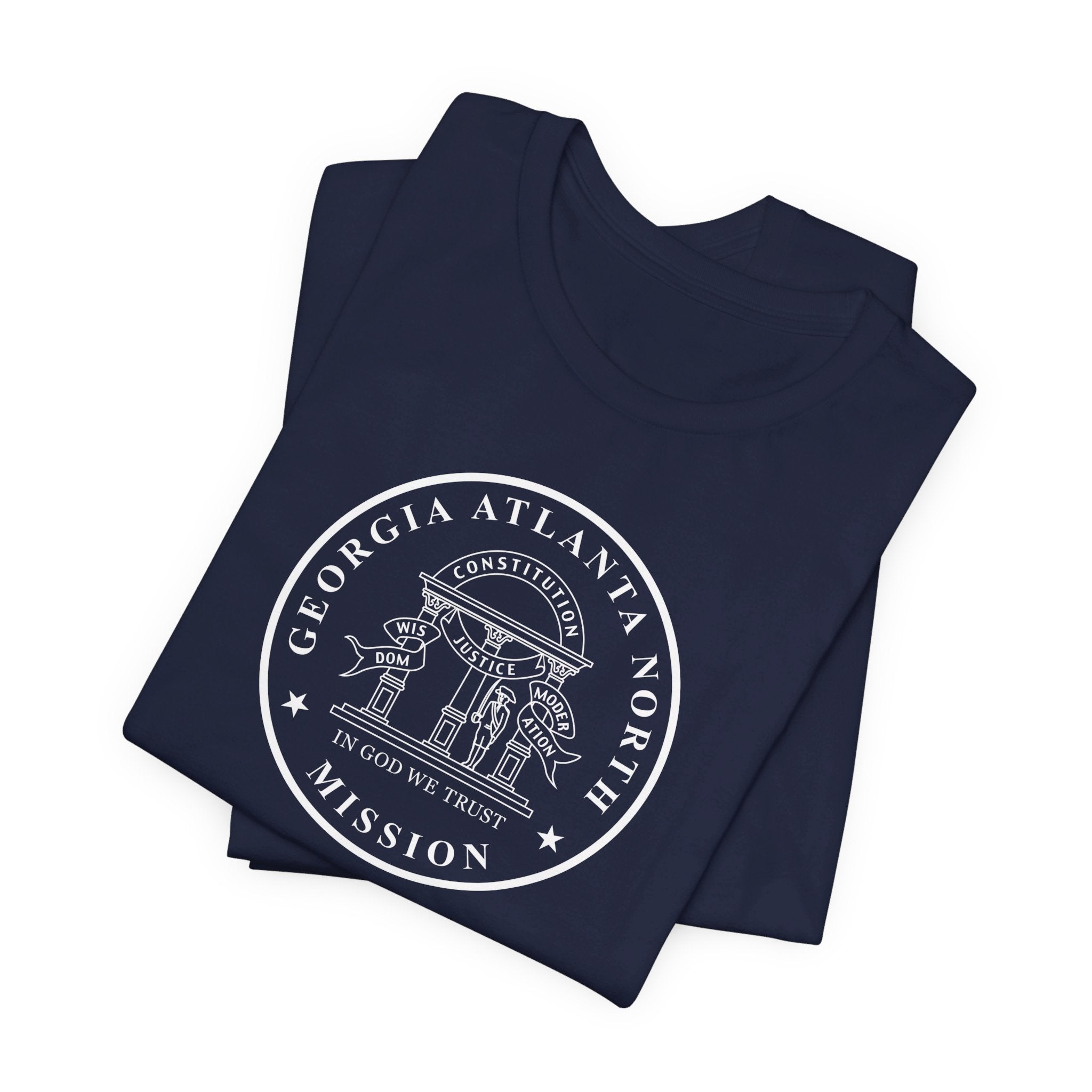 Georgia Atlanta North Mission Circular Monochrome Logo T-Shirt - Latter-Day Saint LDS Missionary Gift - Book of Mormon