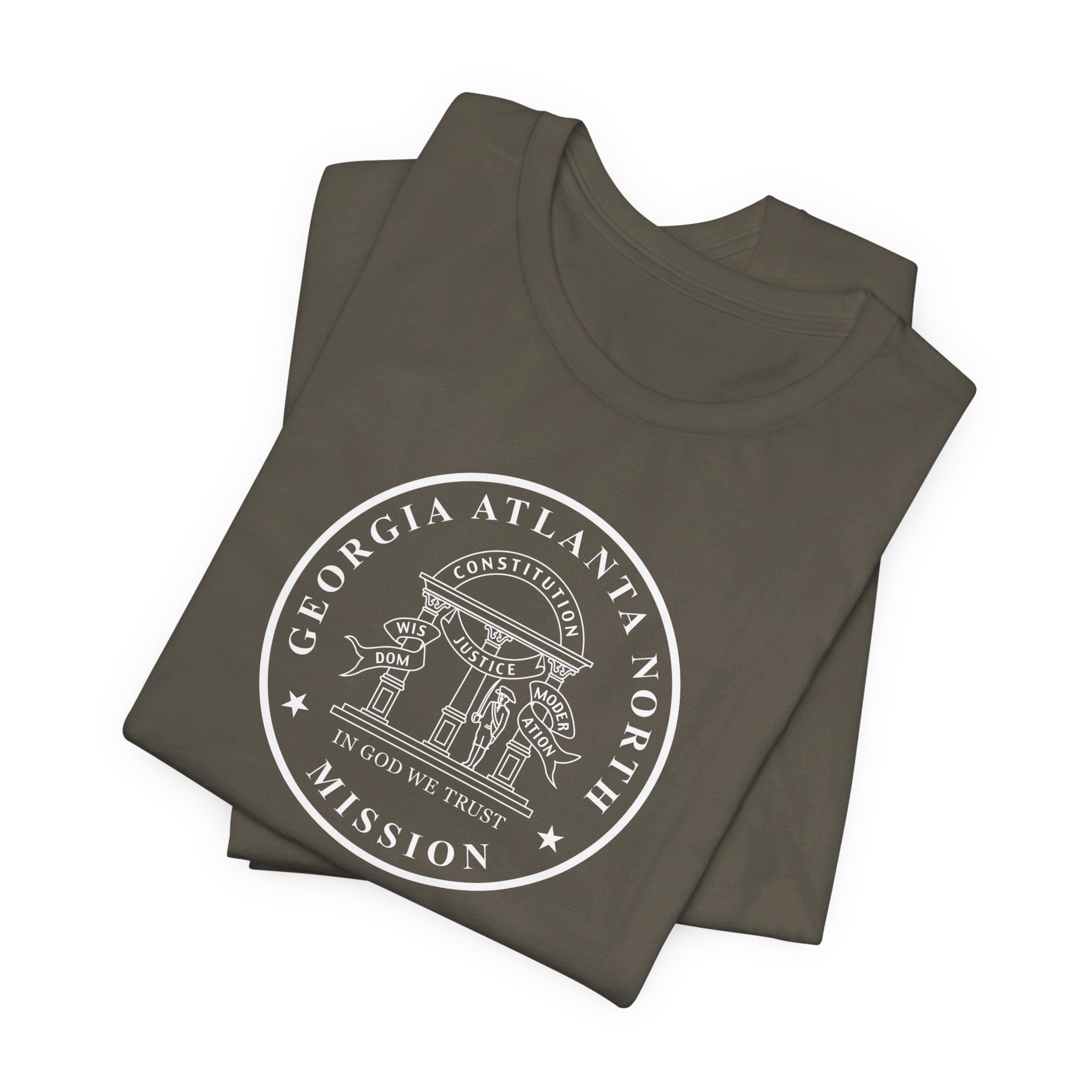 Georgia Atlanta North Mission Circular Monochrome Logo T-Shirt - Latter-Day Saint LDS Missionary Gift - Book of Mormon