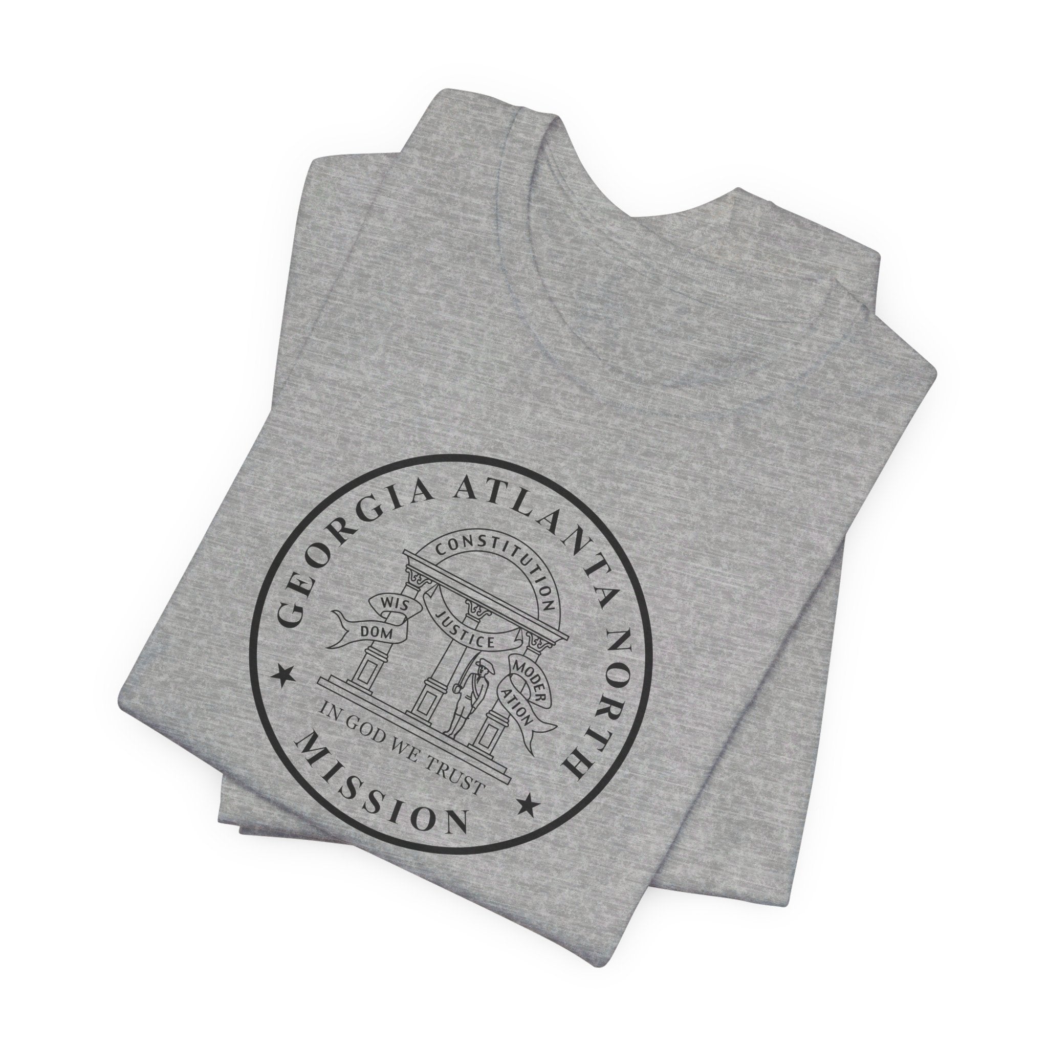 Georgia Atlanta North Mission Circular Monochrome Logo T-Shirt - Latter-Day Saint LDS Missionary Gift - Book of Mormon