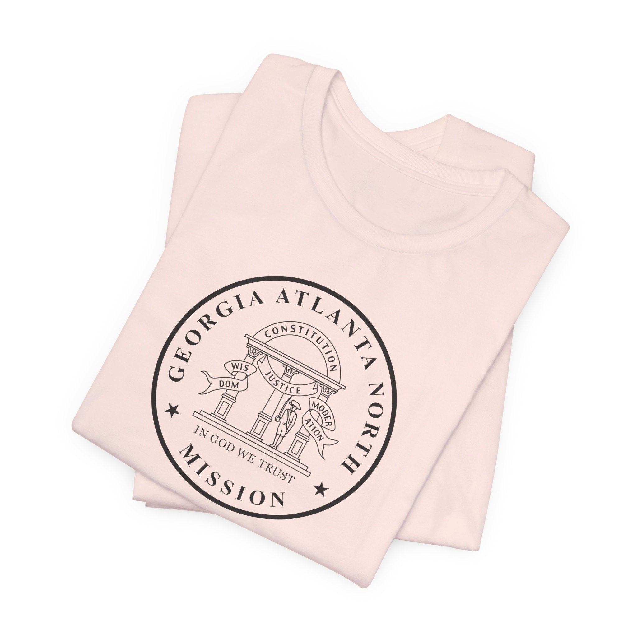 Georgia Atlanta North Mission Circular Monochrome Logo T-Shirt - Latter-Day Saint LDS Missionary Gift - Book of Mormon