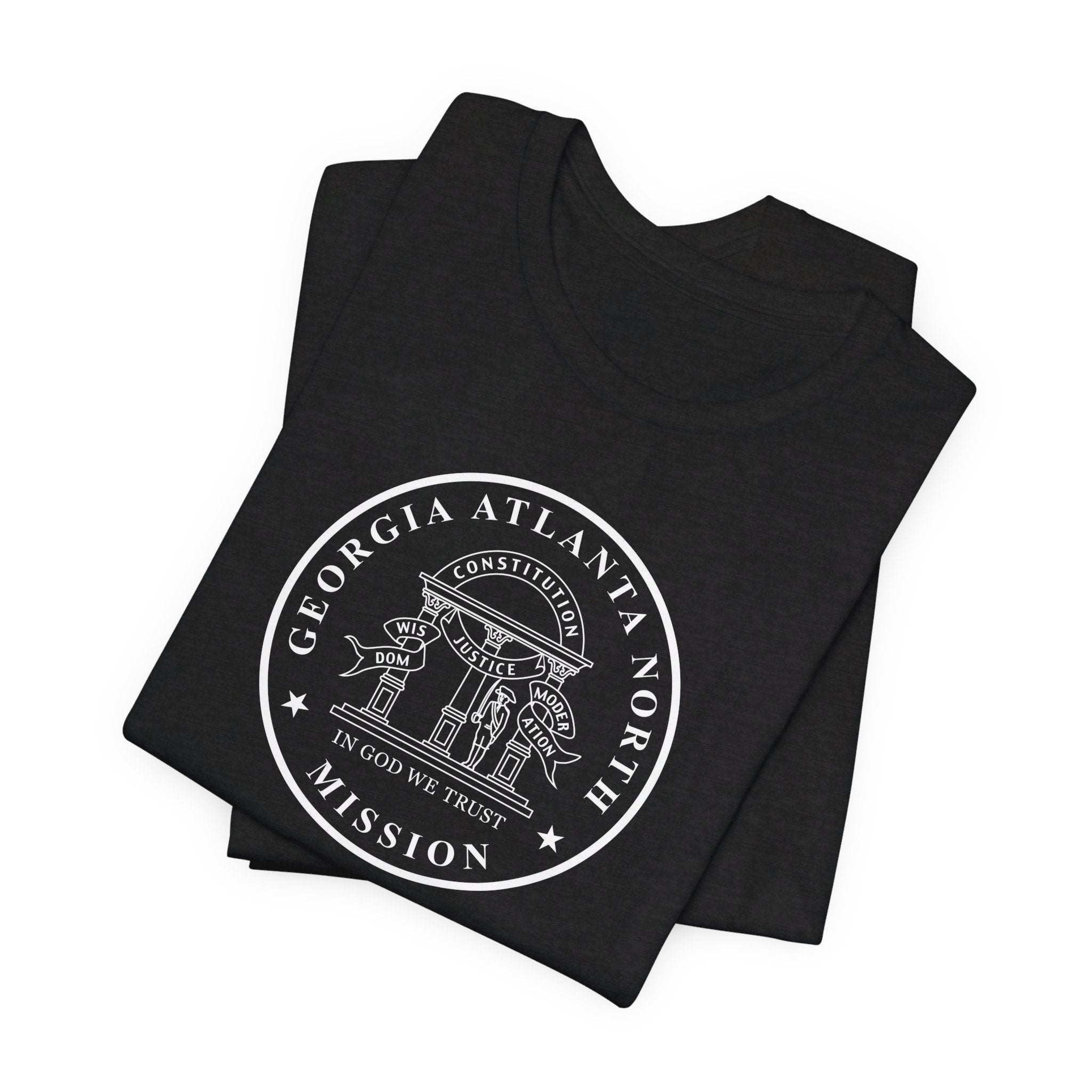 Georgia Atlanta North Mission Circular Monochrome Logo T-Shirt - Latter-Day Saint LDS Missionary Gift - Book of Mormon