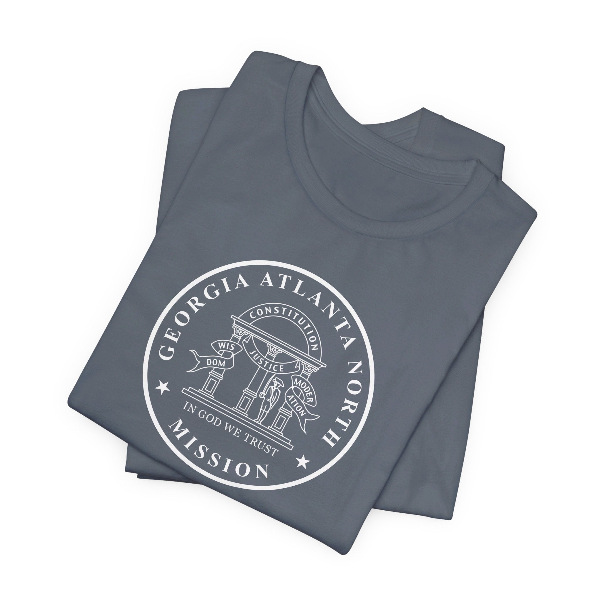 Georgia Atlanta North Mission Circular Monochrome Logo T-Shirt - Latter-Day Saint LDS Missionary Gift - Book of Mormon