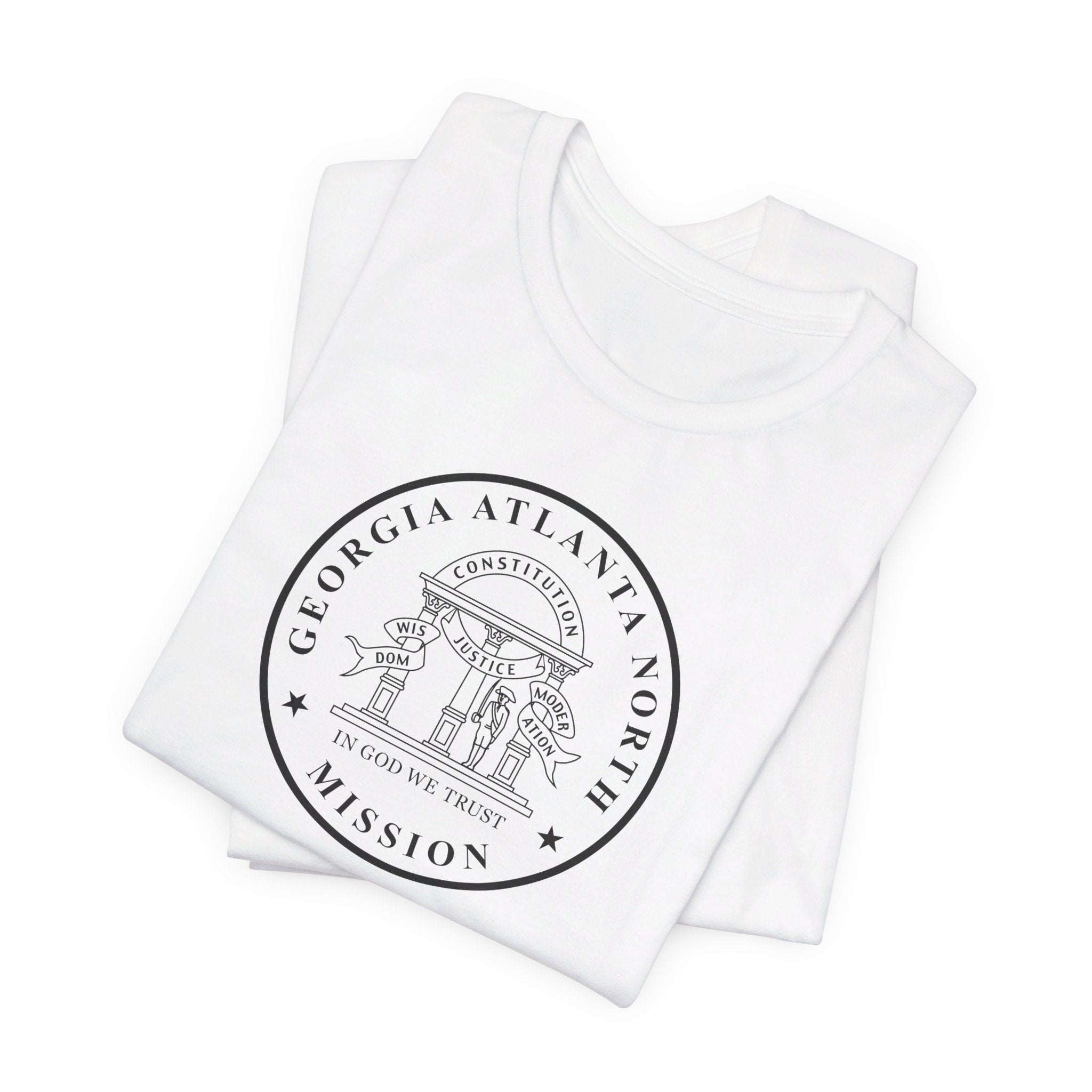 Georgia Atlanta North Mission Circular Monochrome Logo T-Shirt - Latter-Day Saint LDS Missionary Gift - Book of Mormon