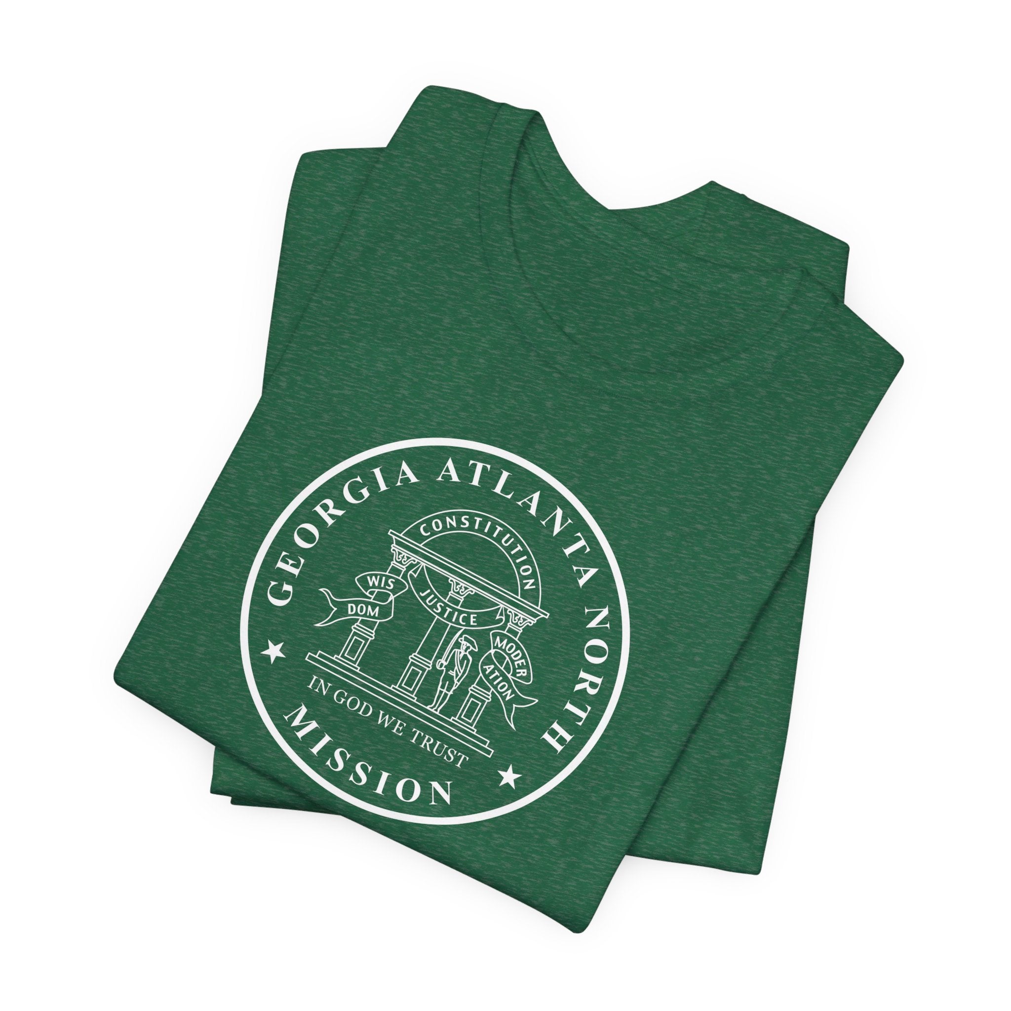 Georgia Atlanta North Mission Circular Monochrome Logo T-Shirt - Latter-Day Saint LDS Missionary Gift - Book of Mormon