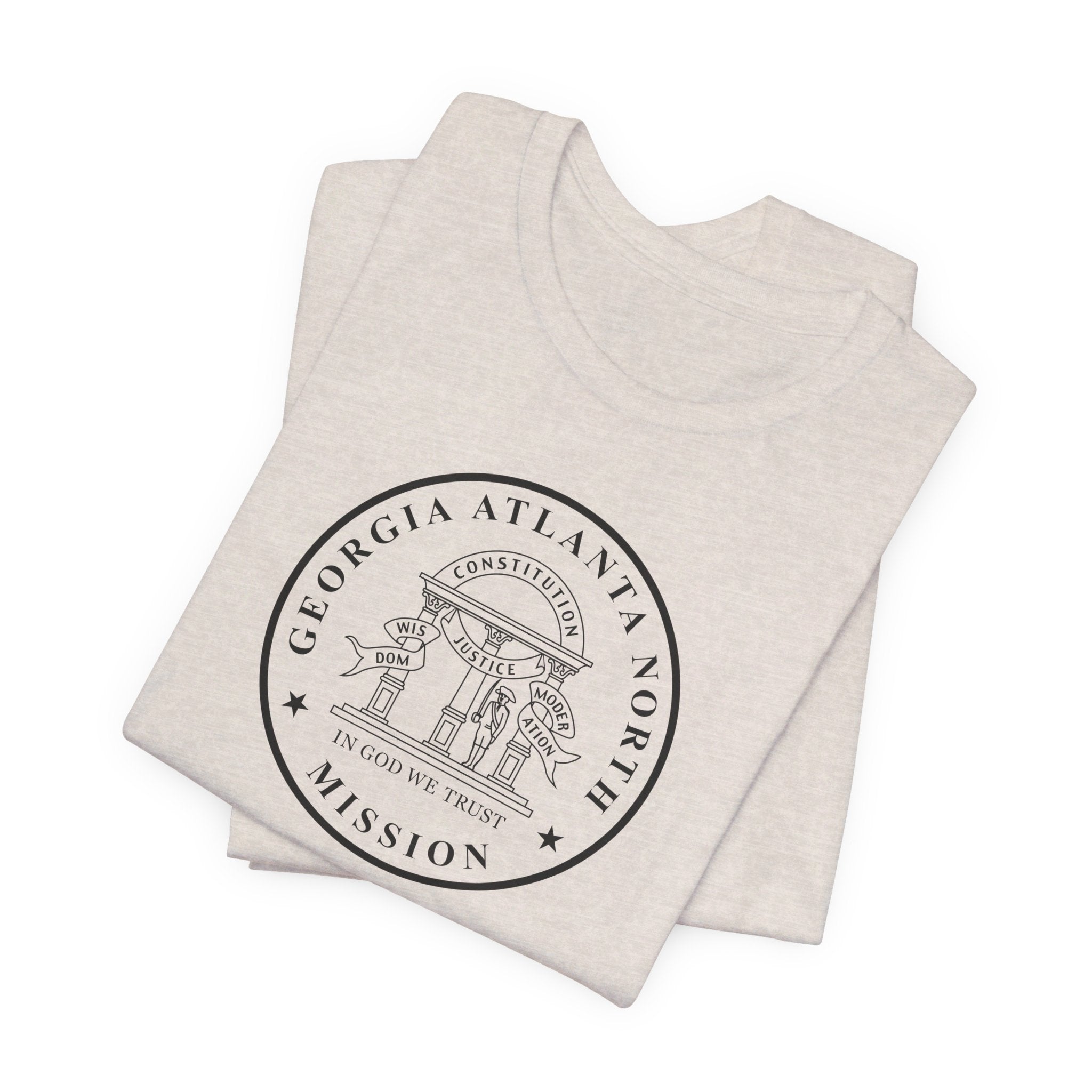 Georgia Atlanta North Mission Circular Monochrome Logo T-Shirt - Latter-Day Saint LDS Missionary Gift - Book of Mormon