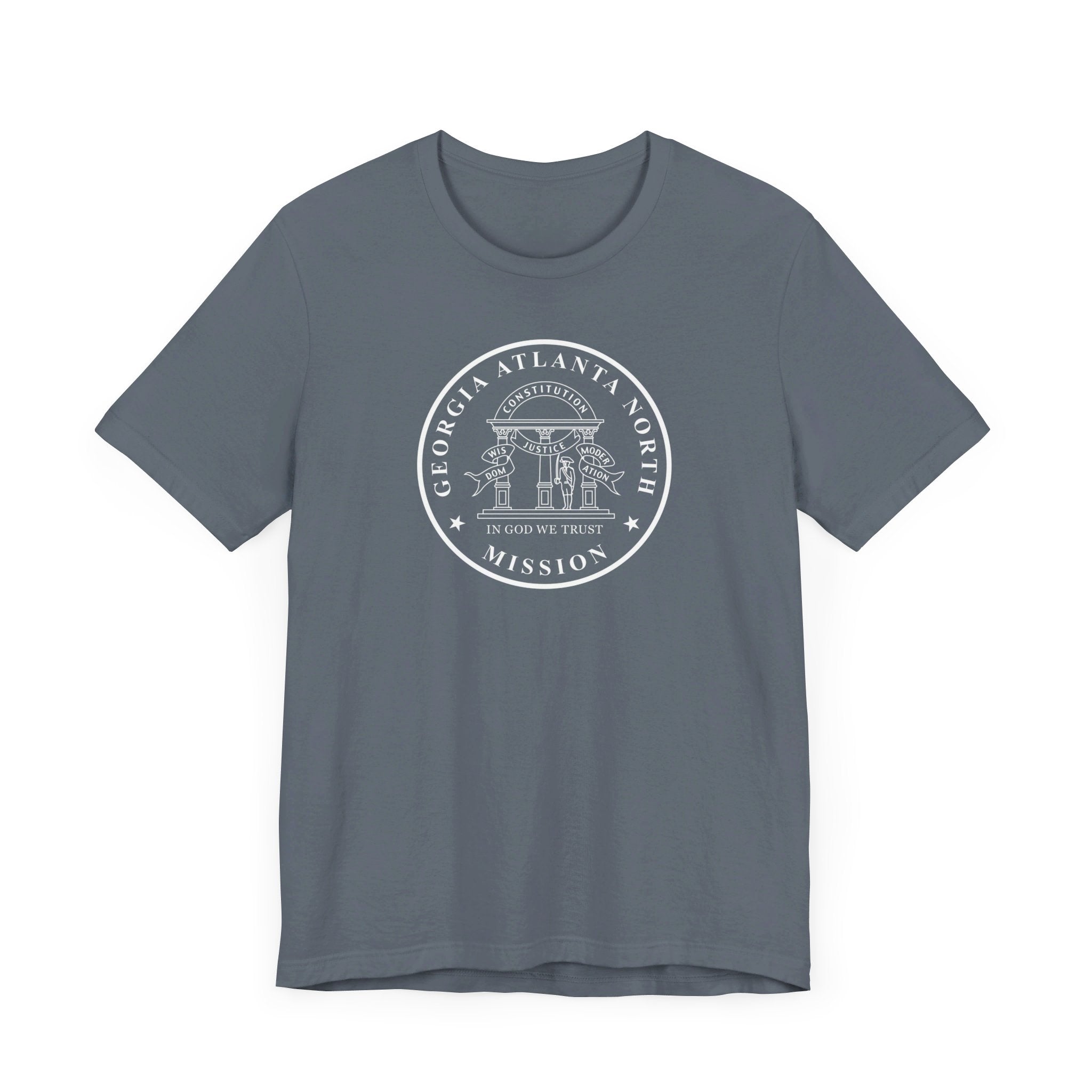 Georgia Atlanta North Mission Circular Monochrome Logo T-Shirt - Latter-Day Saint LDS Missionary Gift - Book of Mormon