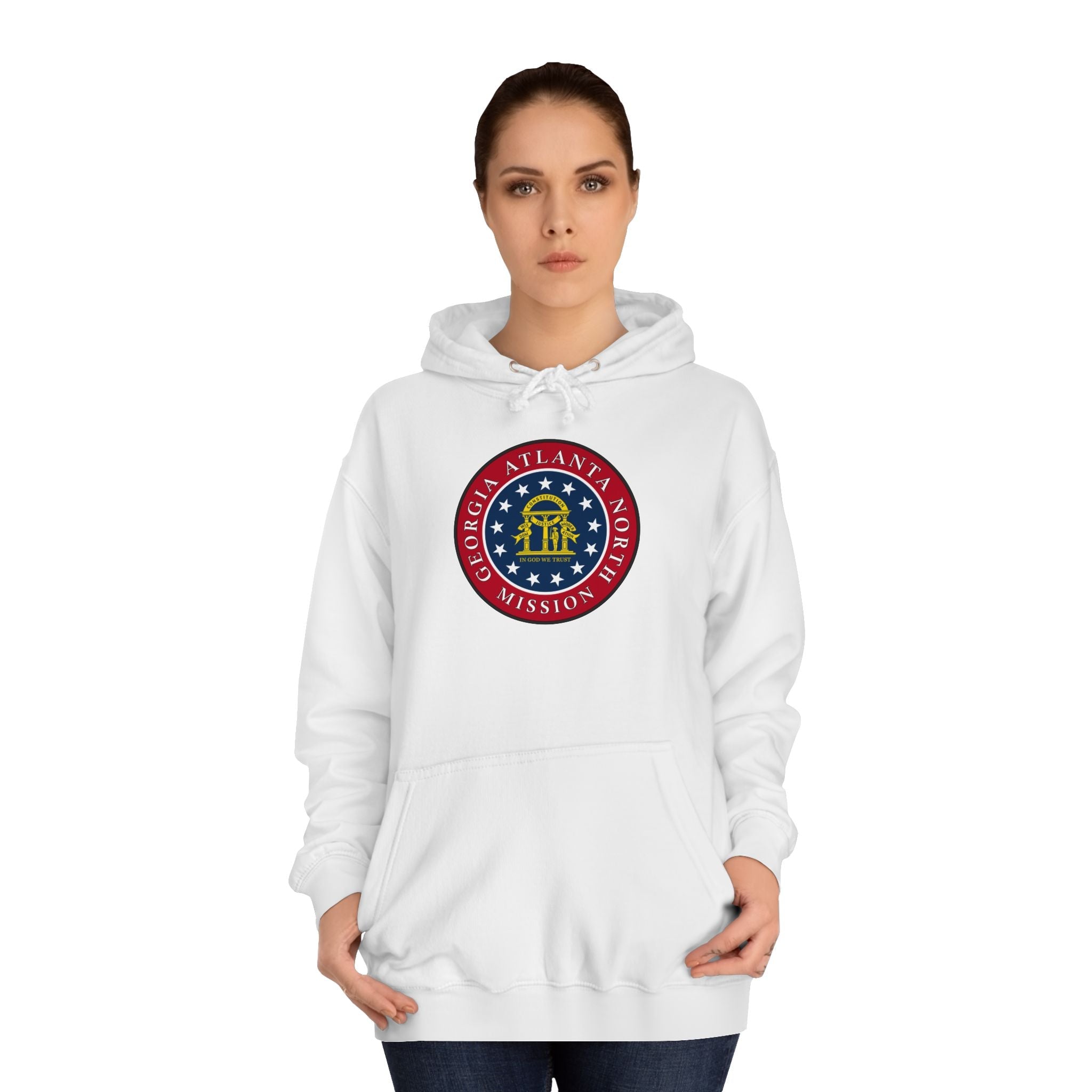 Georgia Atlanta North Mission State Flag Logo (Black Border) College Hoodie - Mission Wishlist - LDS Missionary Gift Store