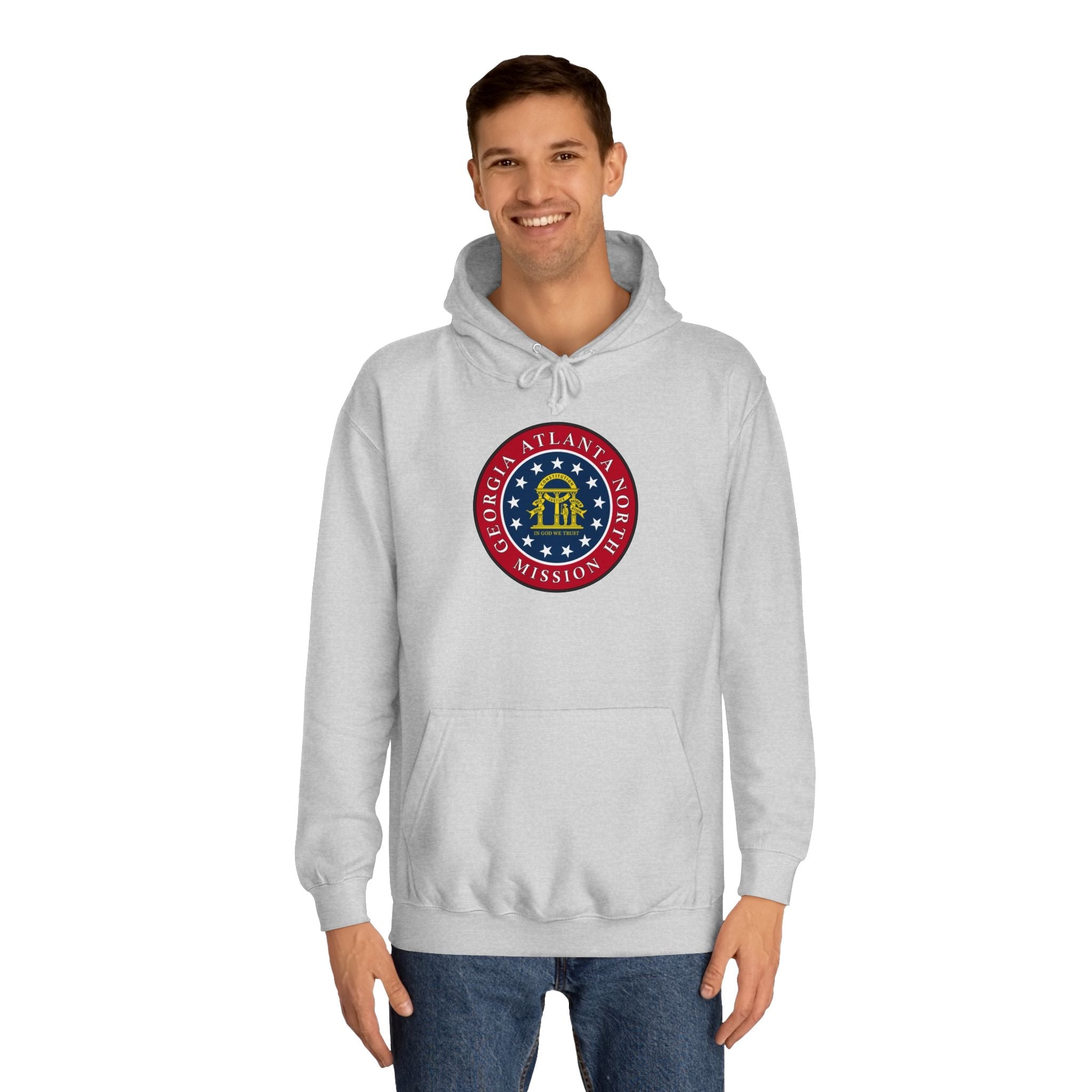 Georgia Atlanta North Mission State Flag Logo (Black Border) College Hoodie - Mission Wishlist - LDS Missionary Gift Store
