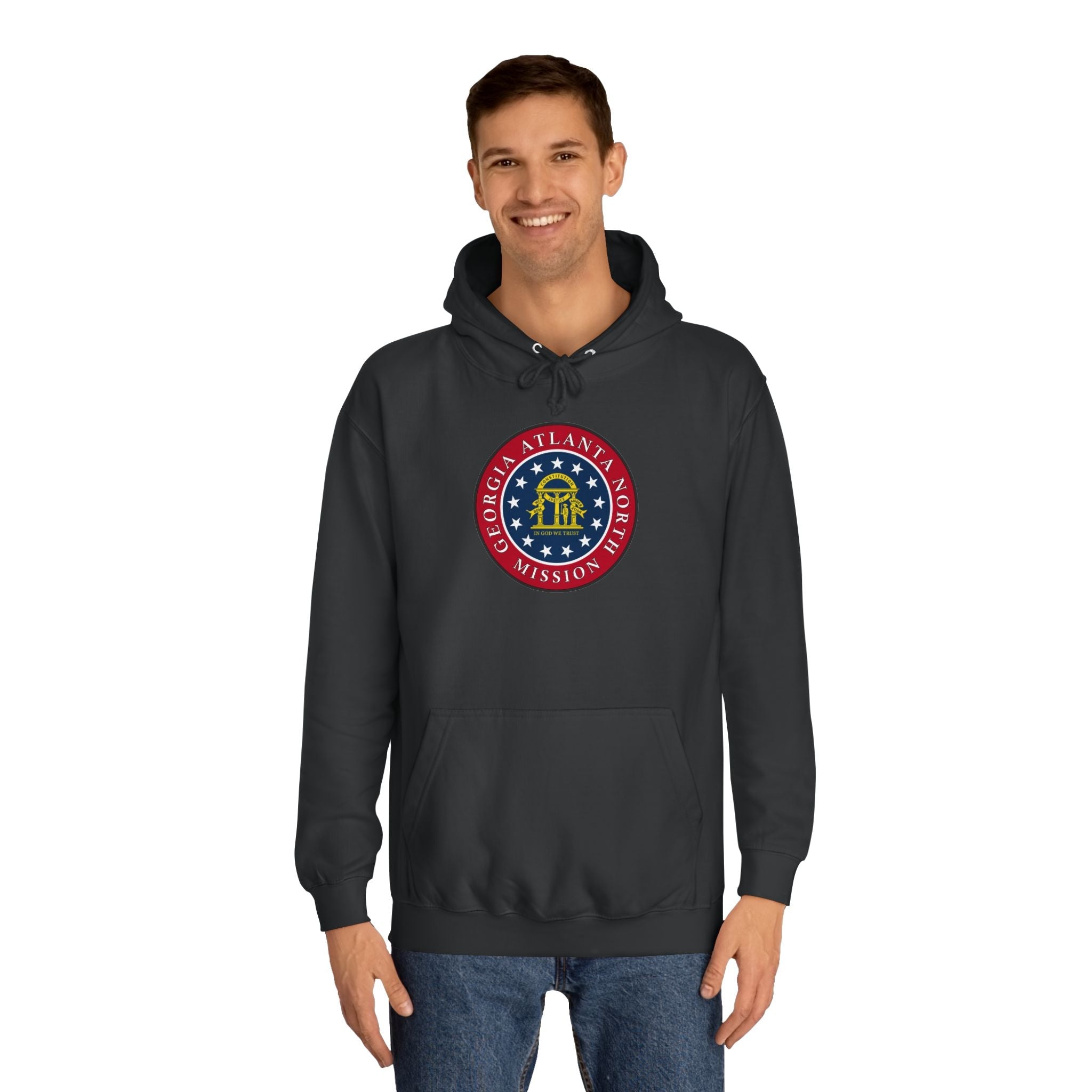 Georgia Atlanta North Mission State Flag Logo (Black Border) College Hoodie - Mission Wishlist - LDS Missionary Gift Store