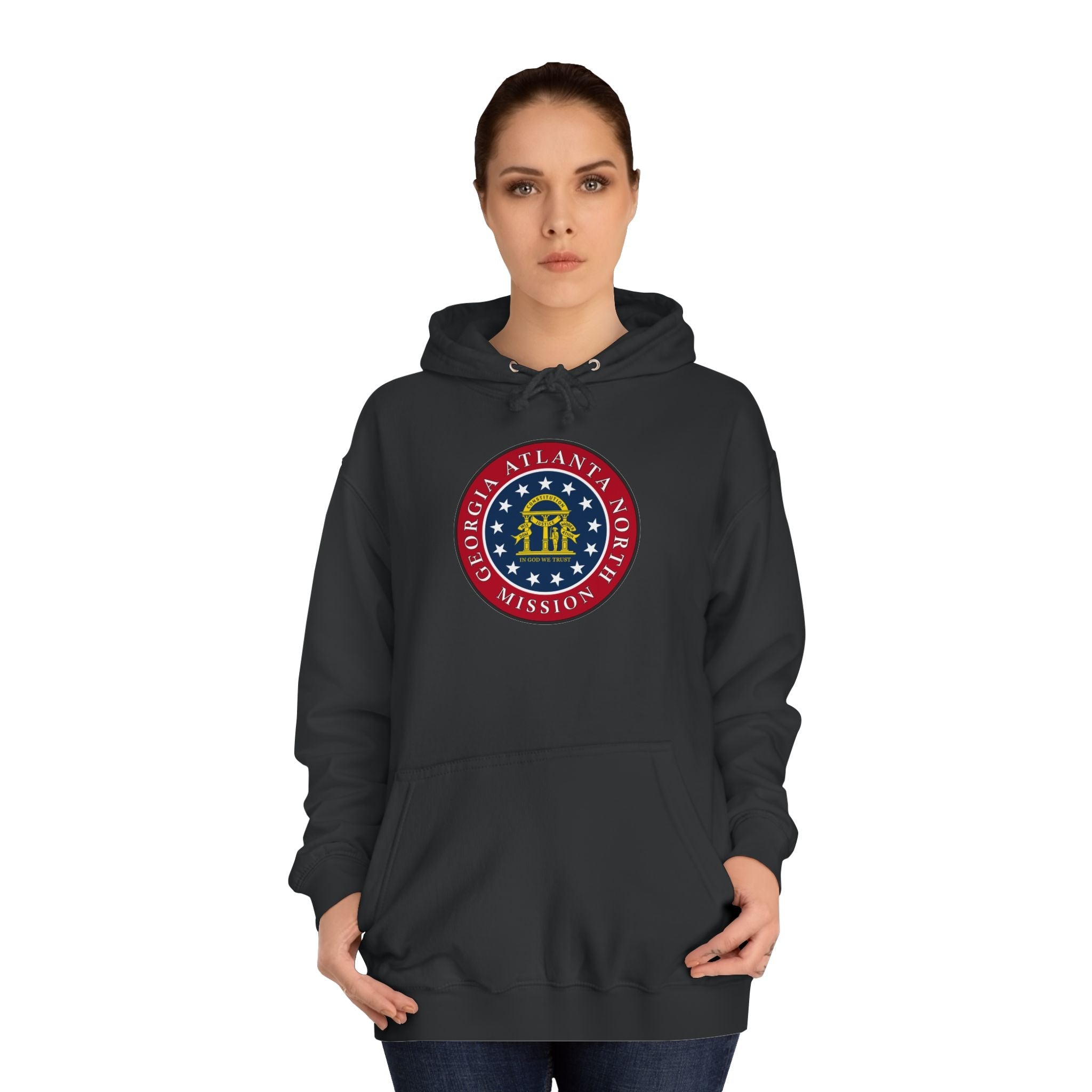 Georgia Atlanta North Mission State Flag Logo (Black Border) College Hoodie - Mission Wishlist - LDS Missionary Gift Store