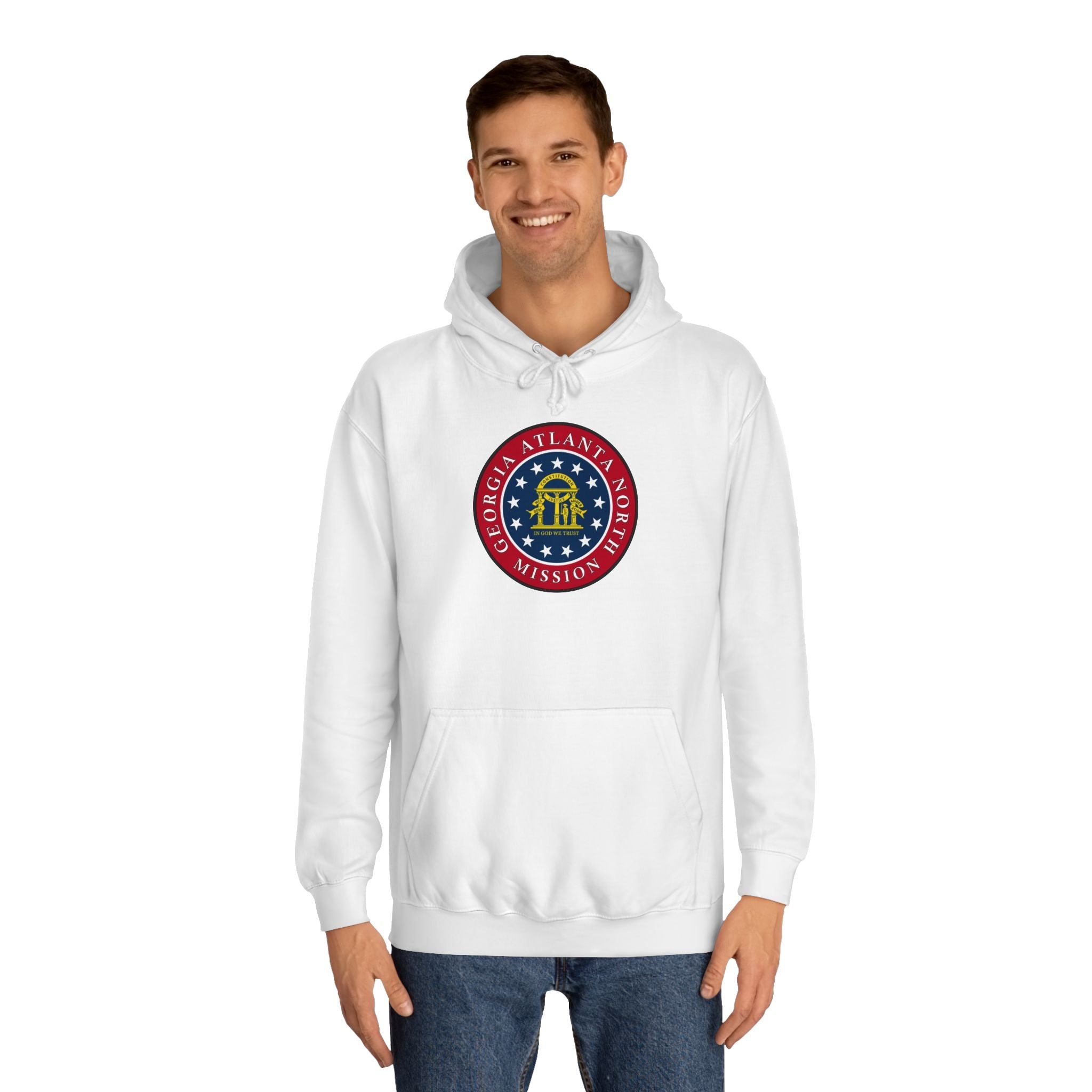 Georgia Atlanta North Mission State Flag Logo (Black Border) College Hoodie - Mission Wishlist - LDS Missionary Gift Store