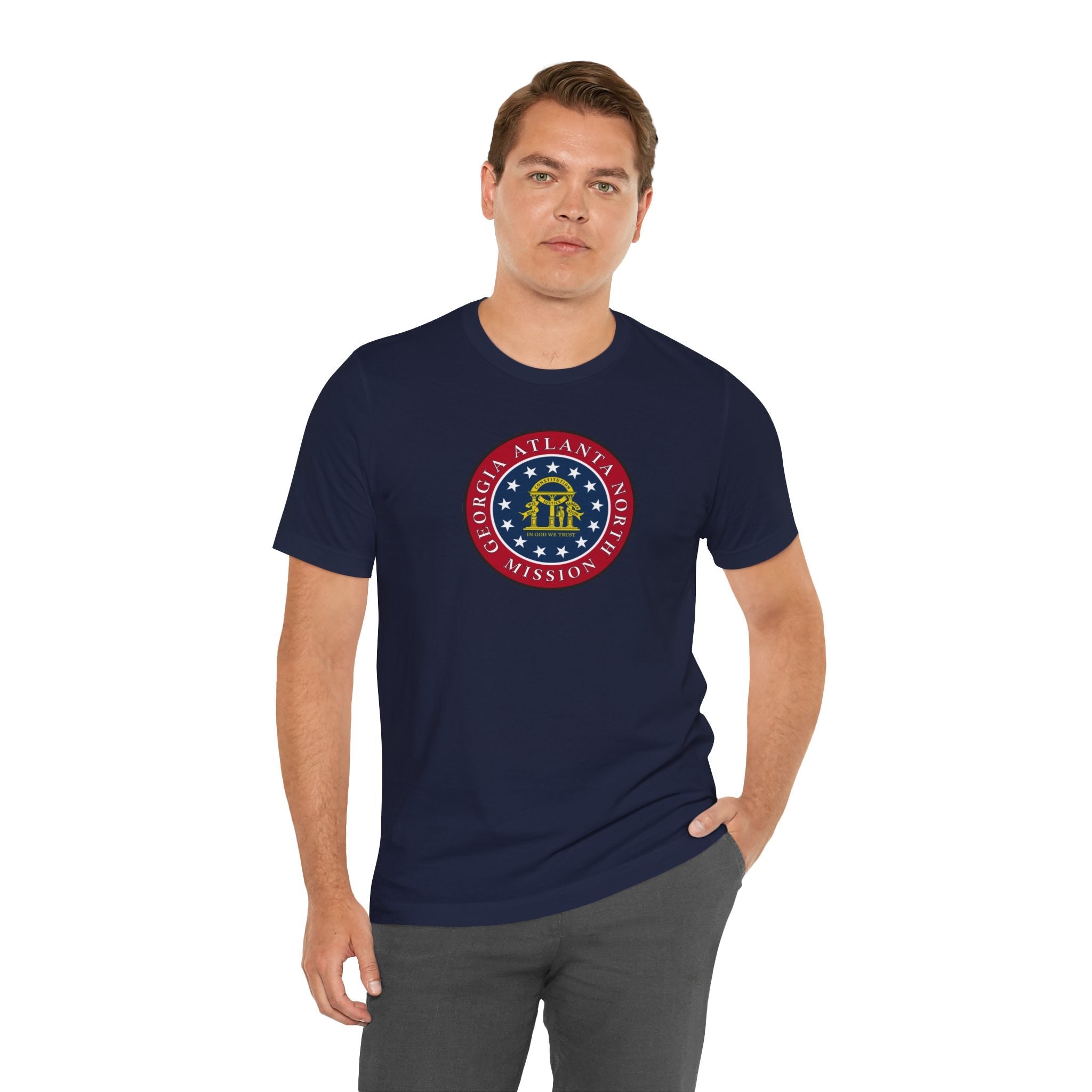 Georgia Atlanta North Mission State Flag Logo (Black Border) T-shirt - Mission Wishlist - LDS Missionary Gift Store