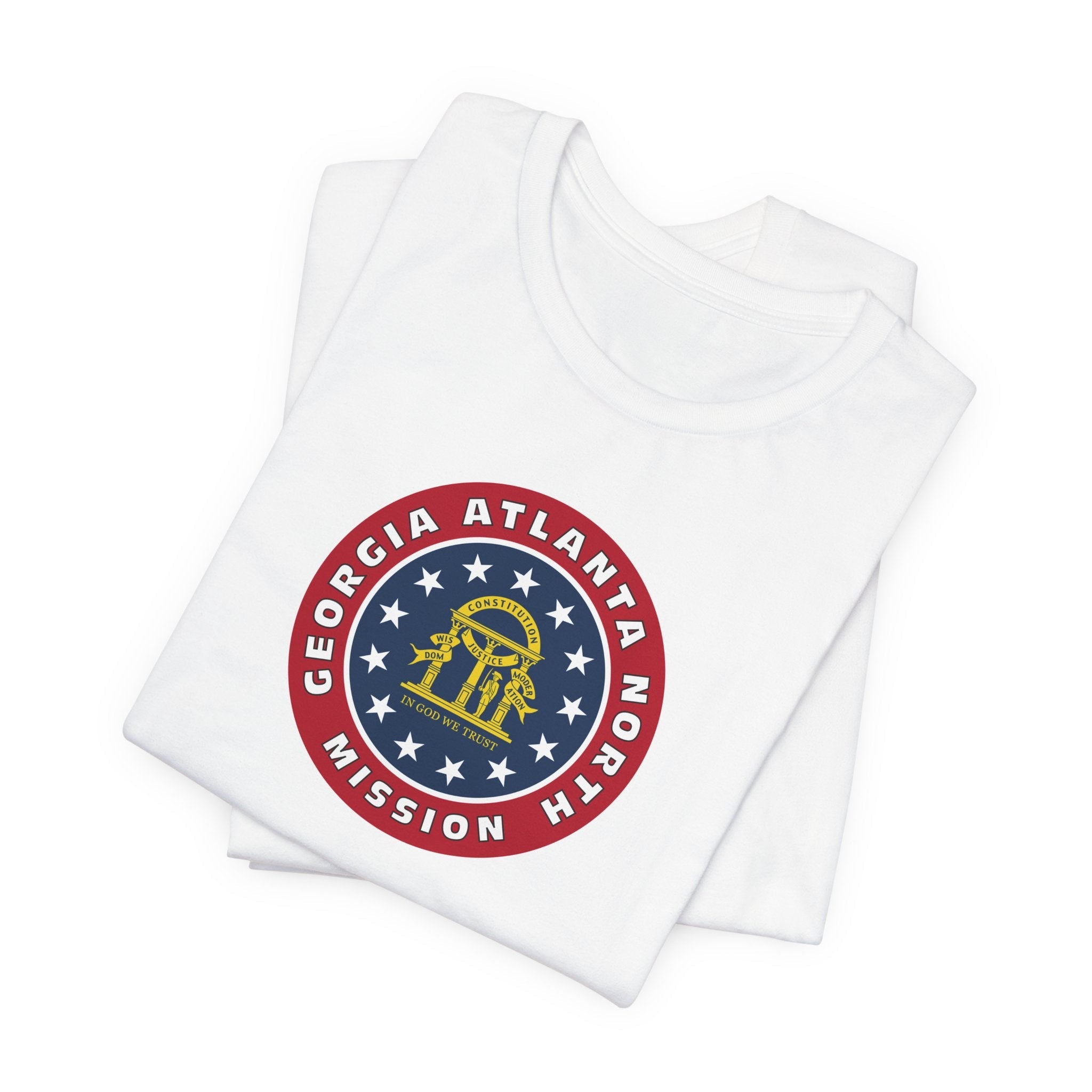 Georgia Atlanta North Mission State Flag Logo (White Border) T-shirt - Mission Wishlist - LDS Missionary Gift Store