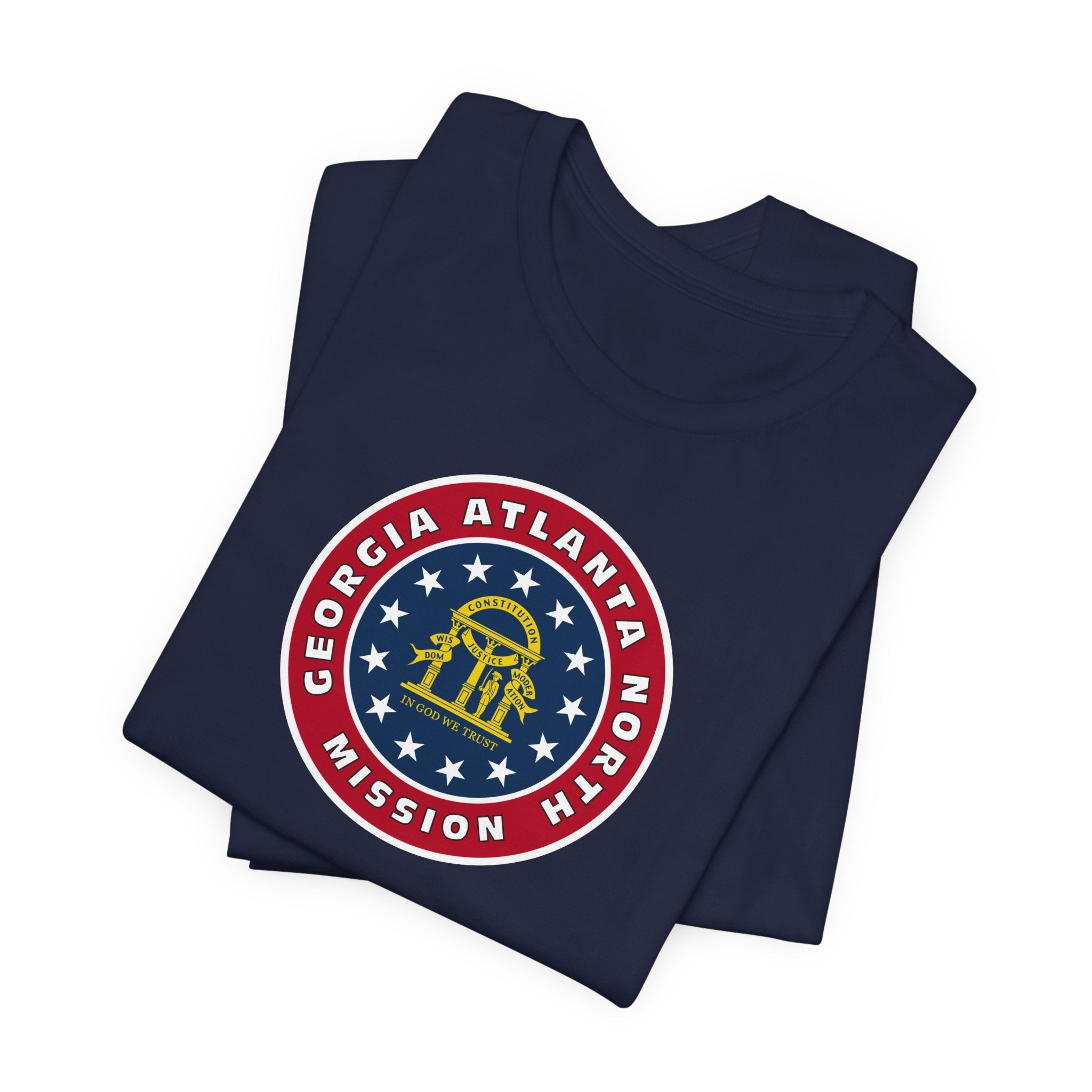 Georgia Atlanta North Mission State Flag Logo (White Border) T-shirt - Mission Wishlist - LDS Missionary Gift Store