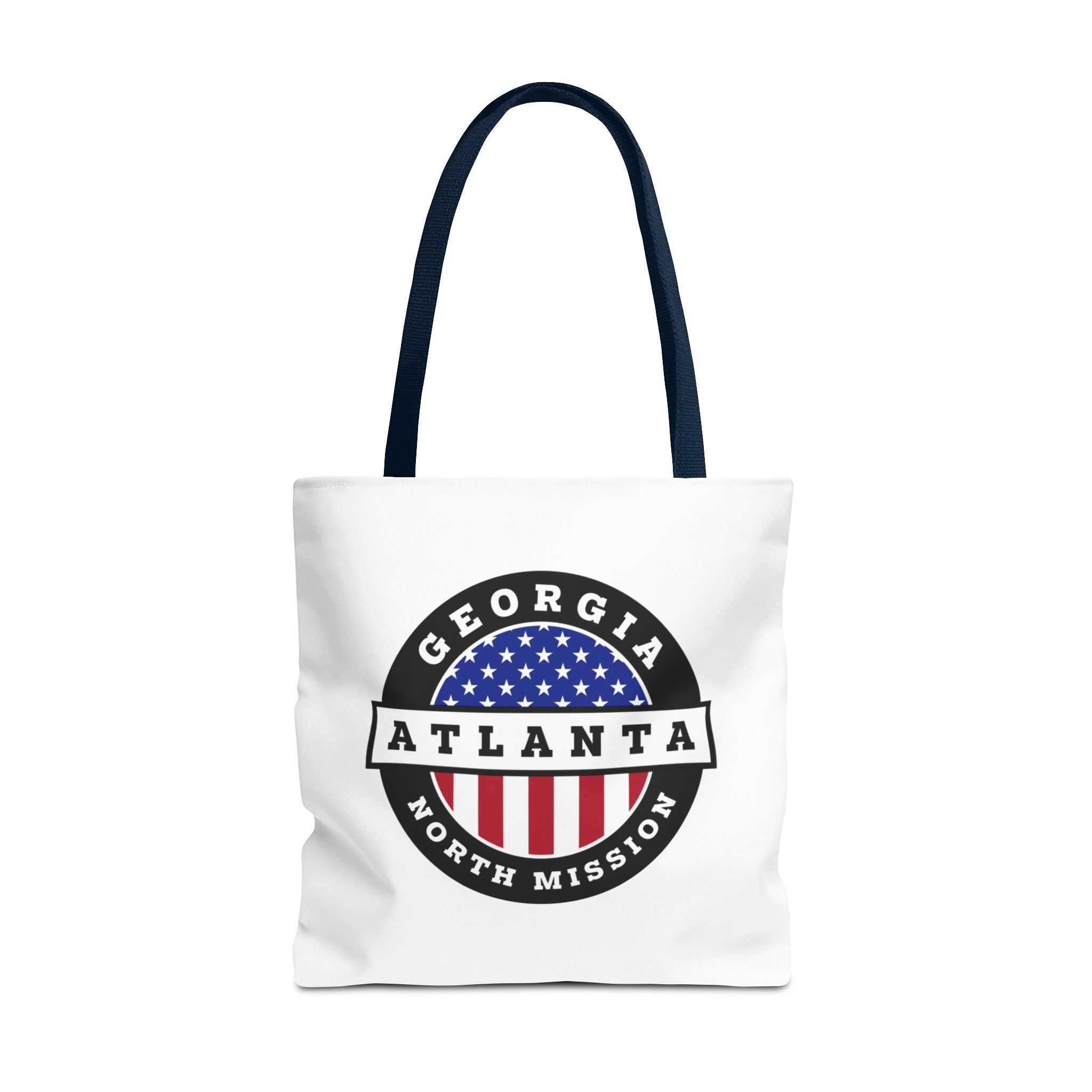 Georgia Atlanta North Mission USA Flag Logo Tote Bag White - Mission Wishlist - LDS Missionary Gift Store