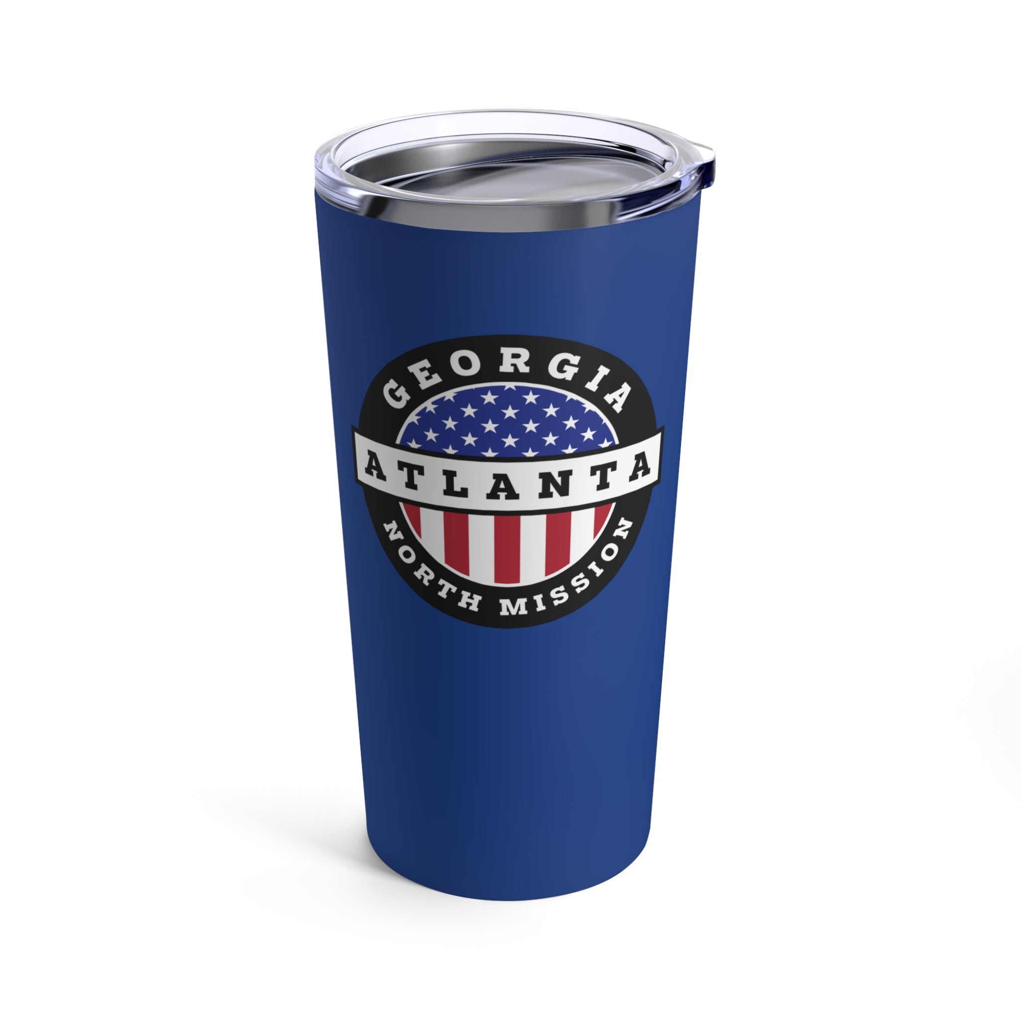 Georgia Atlanta North Mission USA Flag Logo Tumbler 20oz Blue - Latter-Day Saint LDS Missionary Gift - Book of Mormon