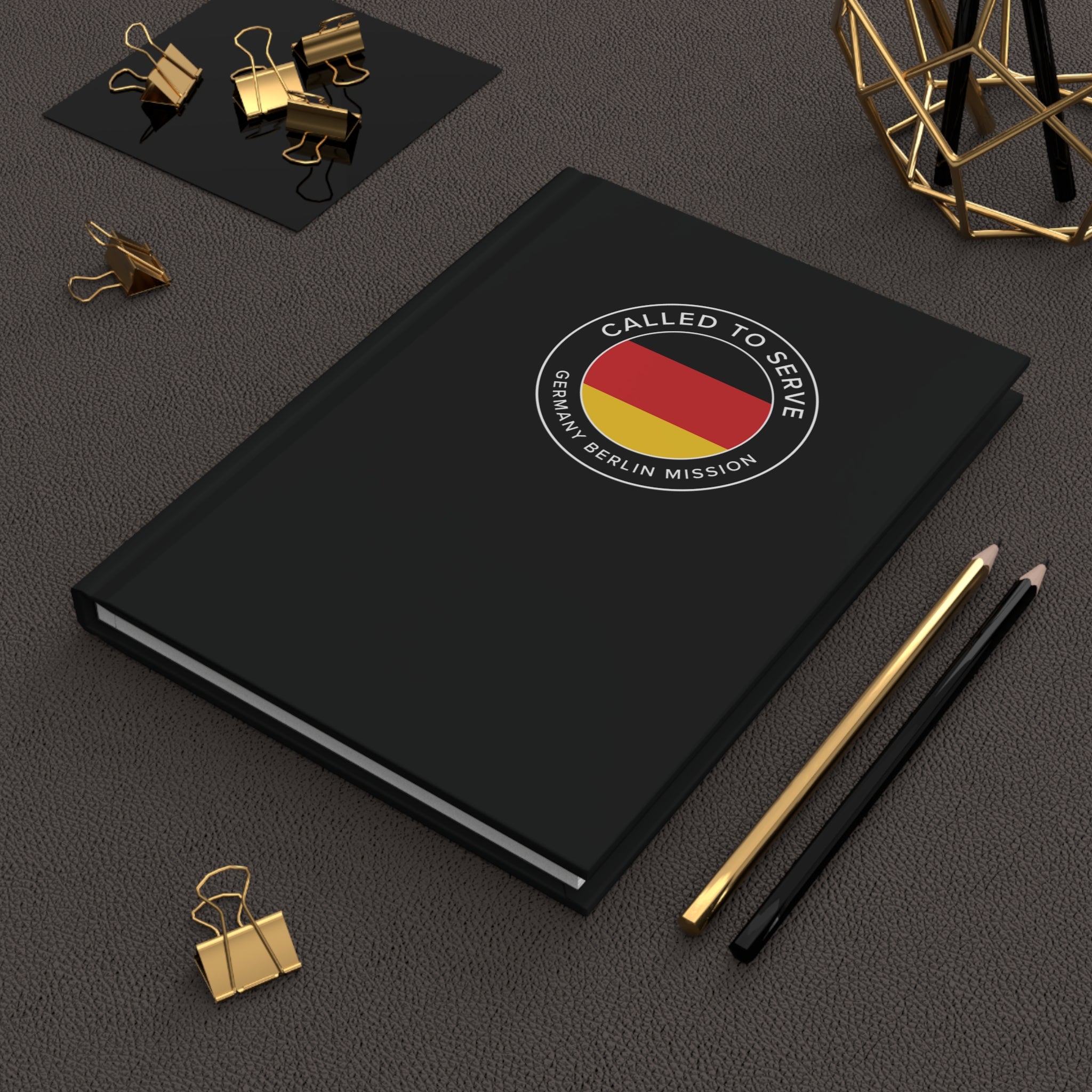 Germany Berlin Mission Circle Flag Called to Serve Black Hardcover Journal Matte - Latter-Day Saint LDS Missionary Gift - Book of Mormon