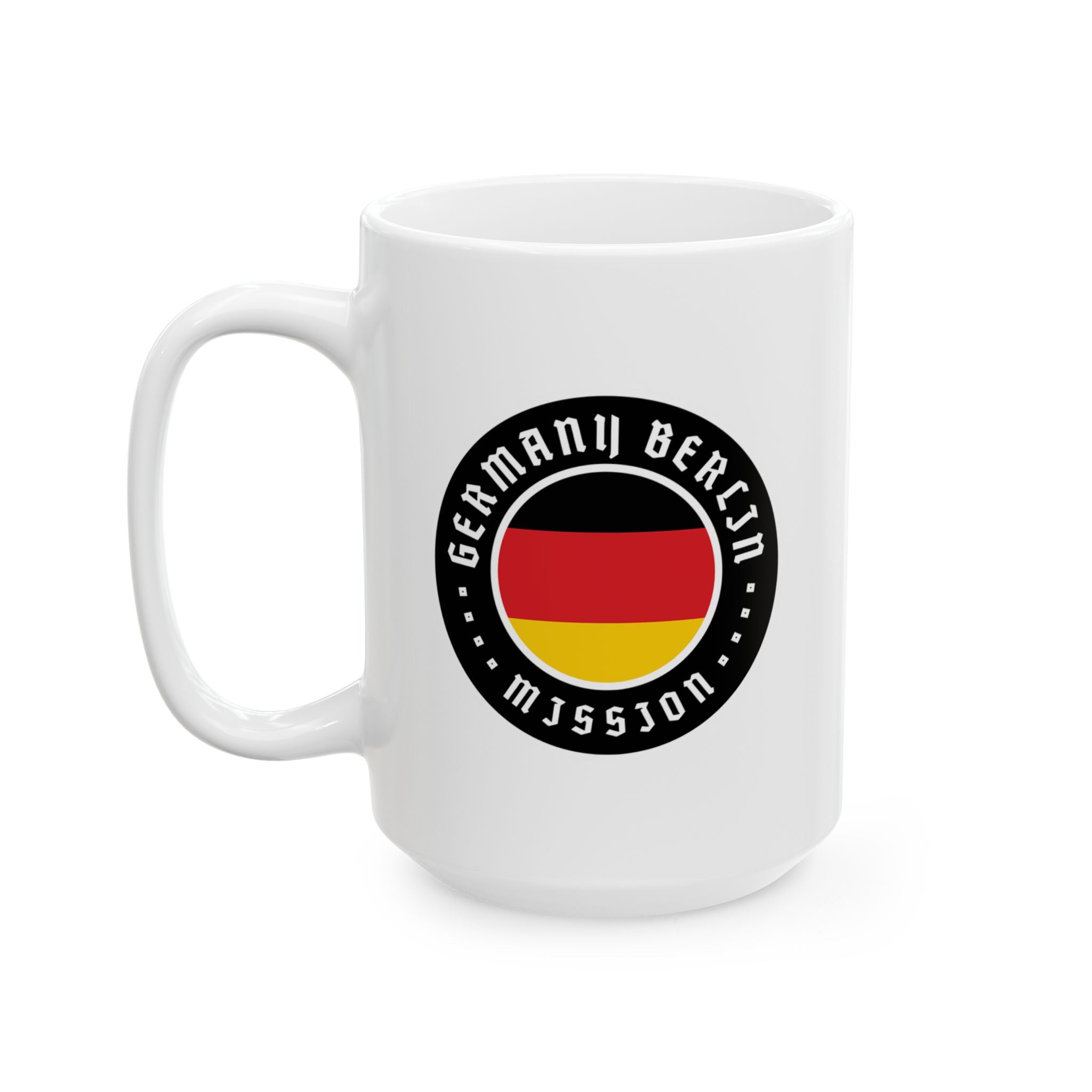 Germany Berlin Mission Circular Flag White Ceramic Mug - Latter-Day Saint LDS Missionary Gift - Book of Mormon