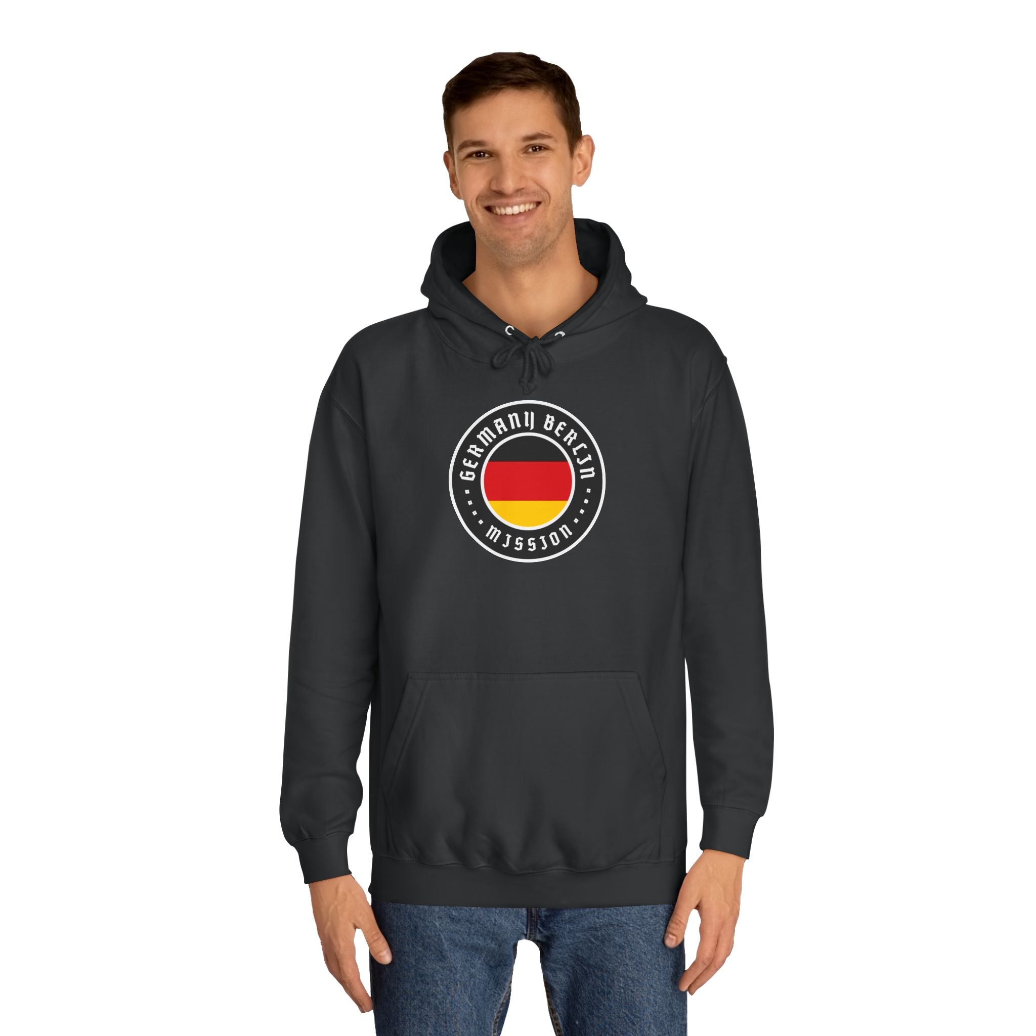 Germany Berlin Mission Flag Logo (Black Border) College Hoodie - Mission Wishlist - LDS Missionary Gift Store
