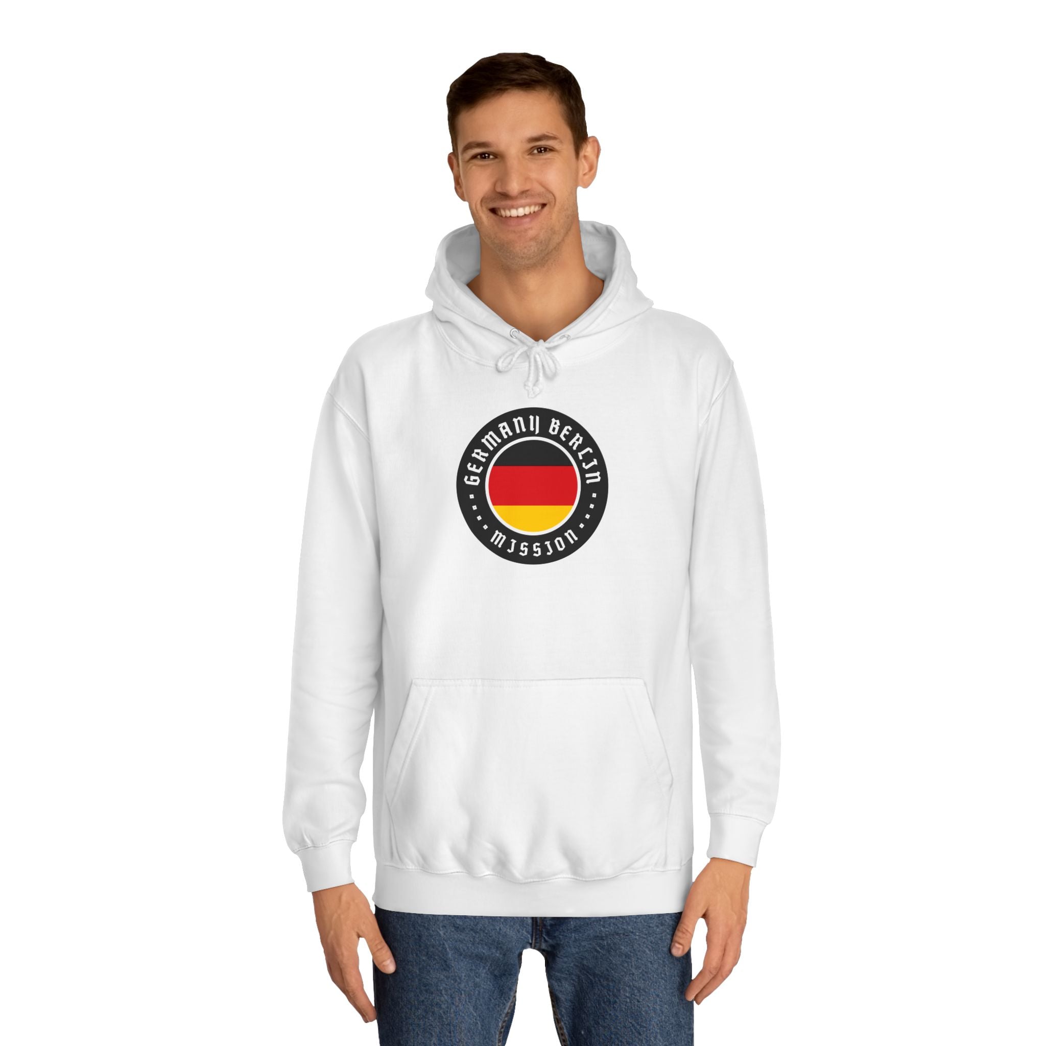 Germany Berlin Mission Flag Logo (Black Border) College Hoodie - Mission Wishlist - LDS Missionary Gift Store