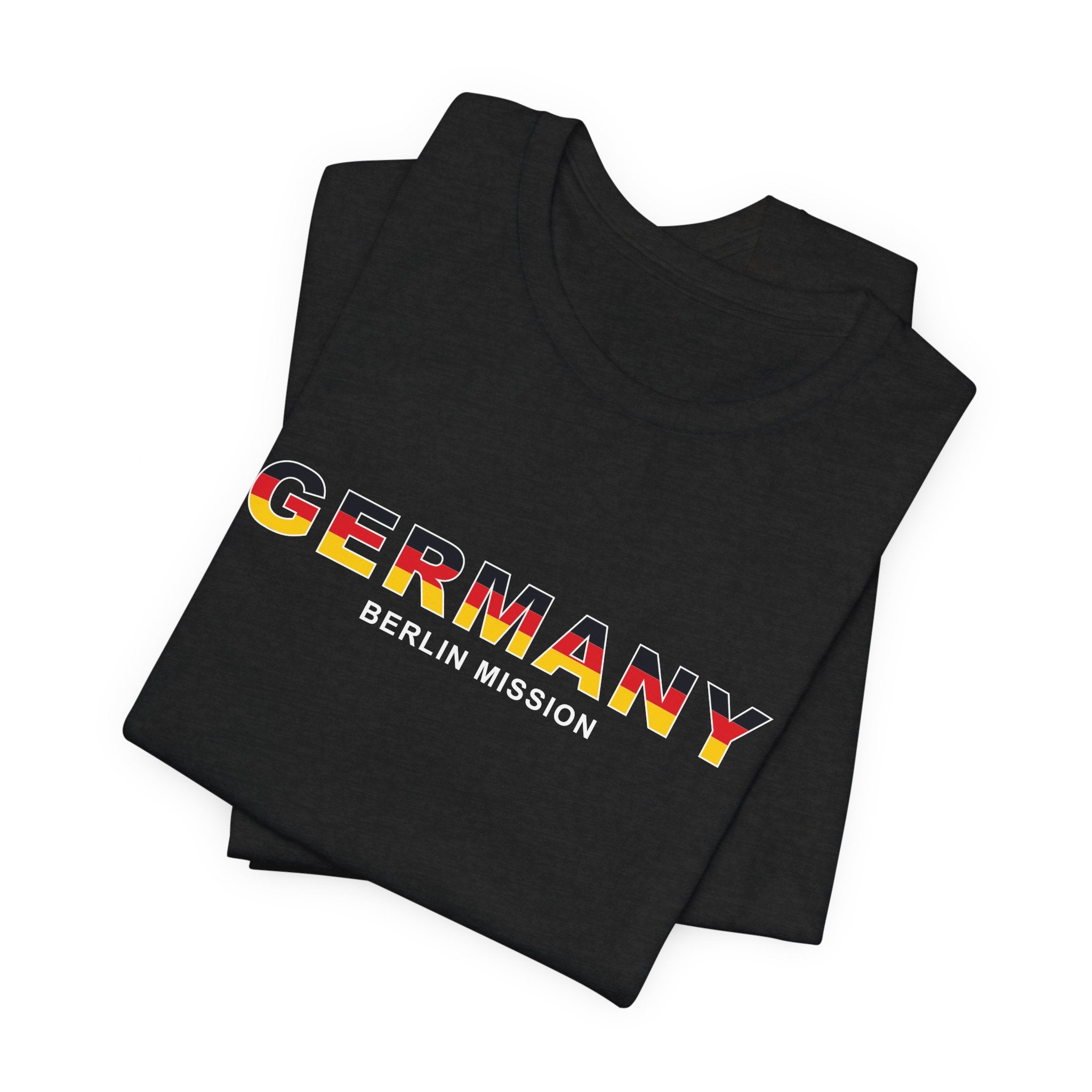 Germany Berlin Mission Flag Title T-shirt - Latter-Day Saint LDS Missionary Gift - Book of Mormon