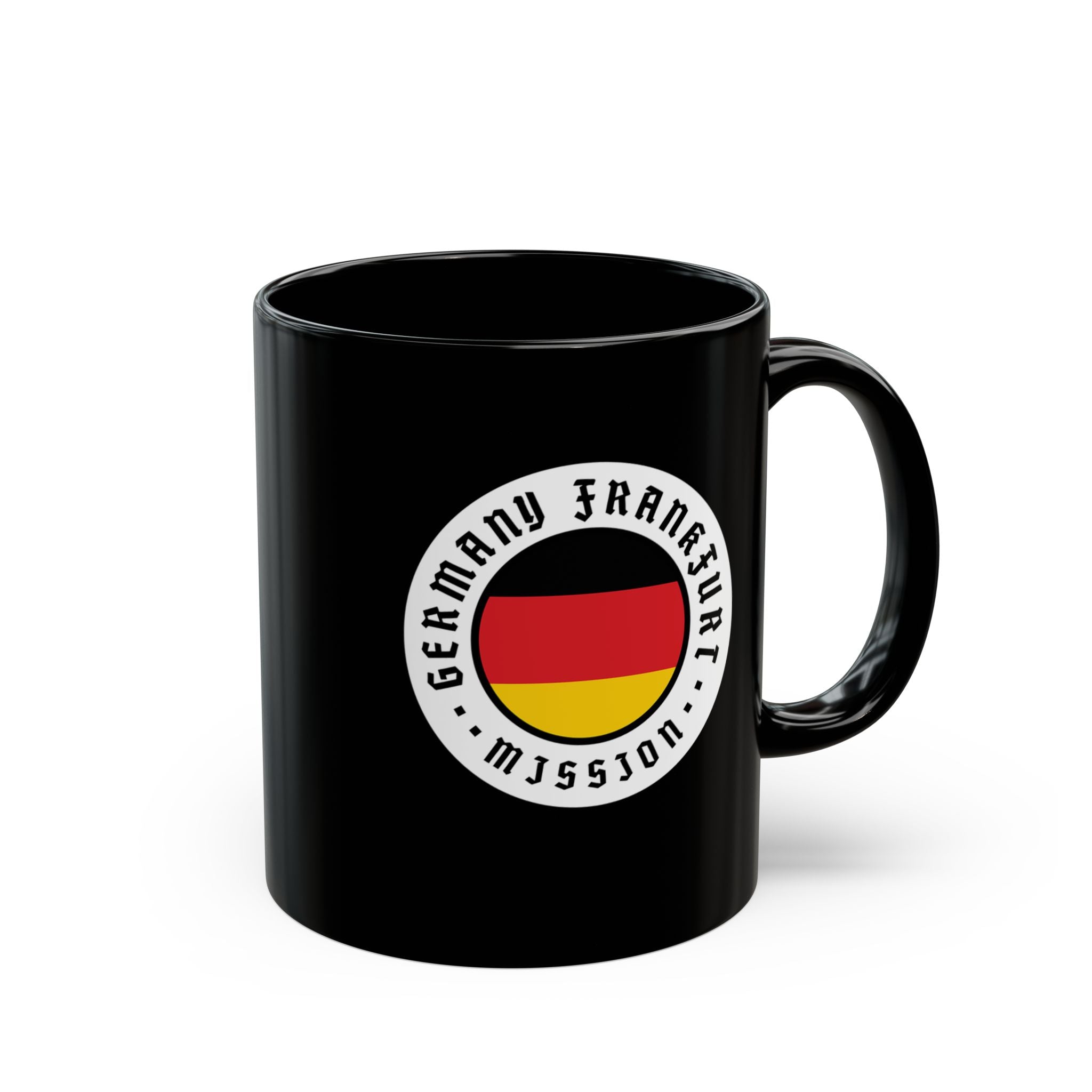 Germany Frankfurt Mission Circular Flag Black Ceramic Mug - Mission Wishlist - LDS Missionary Gift Store