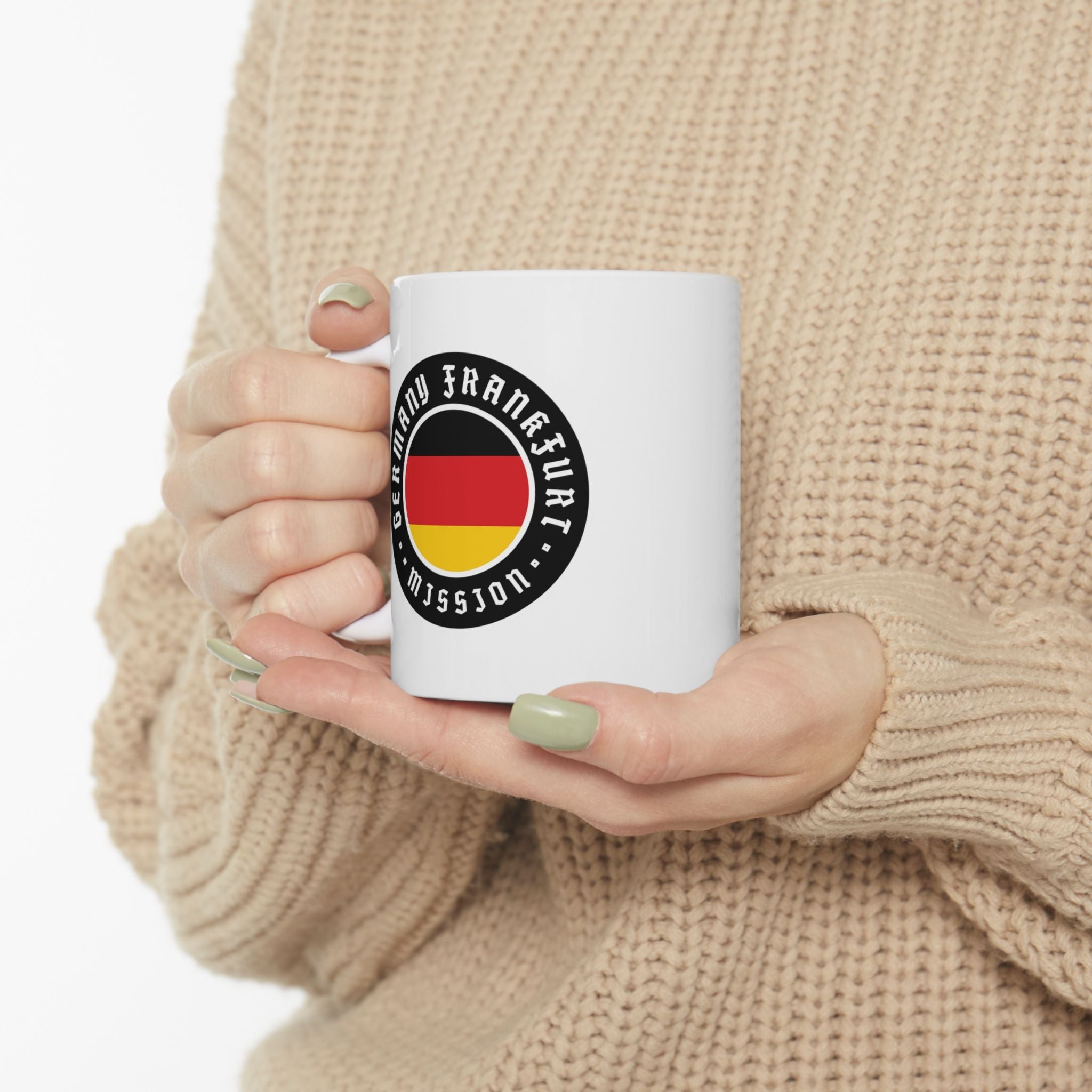 Germany Frankfurt Mission Circular Flag White Ceramic Mug - Mission Wishlist - LDS Missionary Gift Store