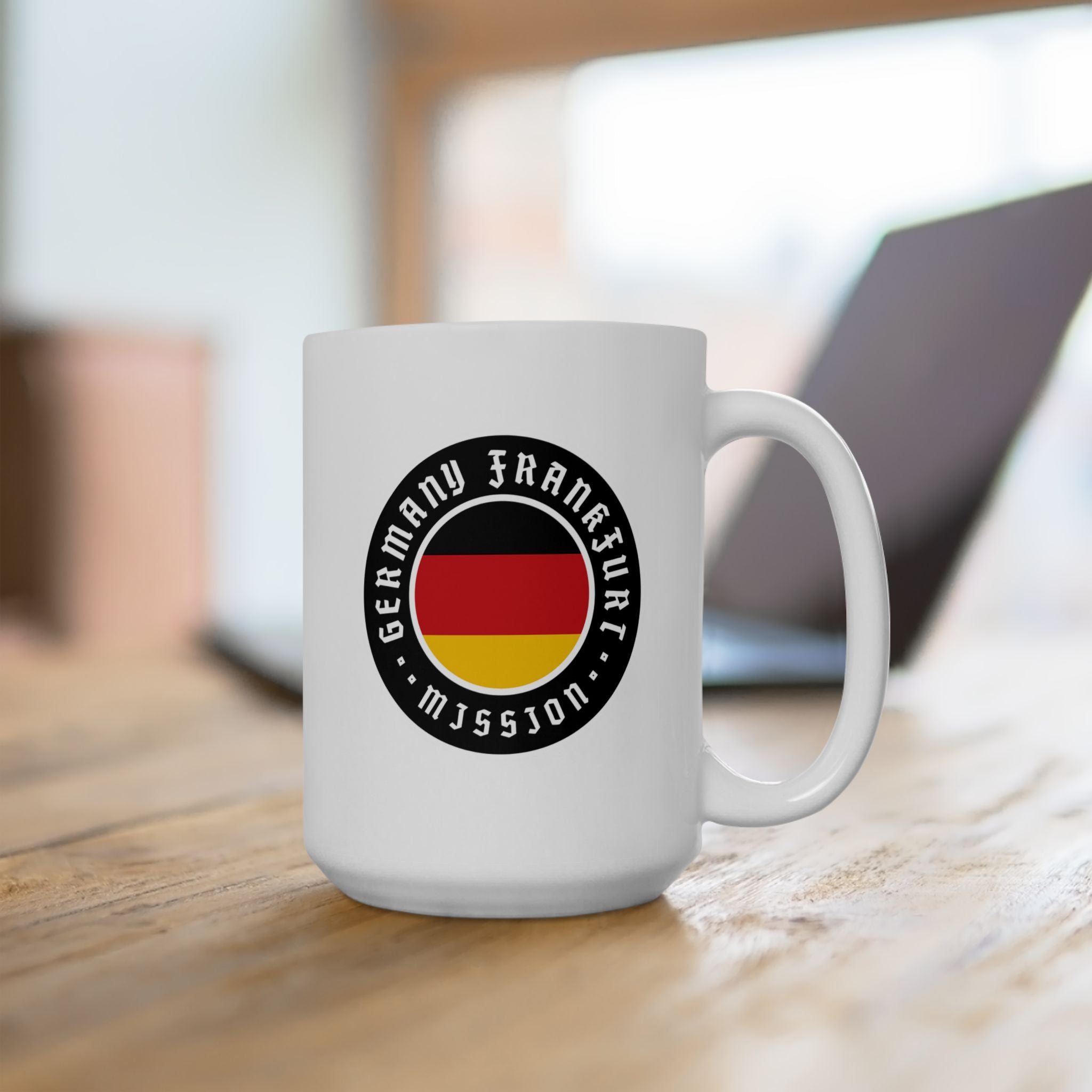 Germany Frankfurt Mission Circular Flag White Ceramic Mug - Mission Wishlist - LDS Missionary Gift Store