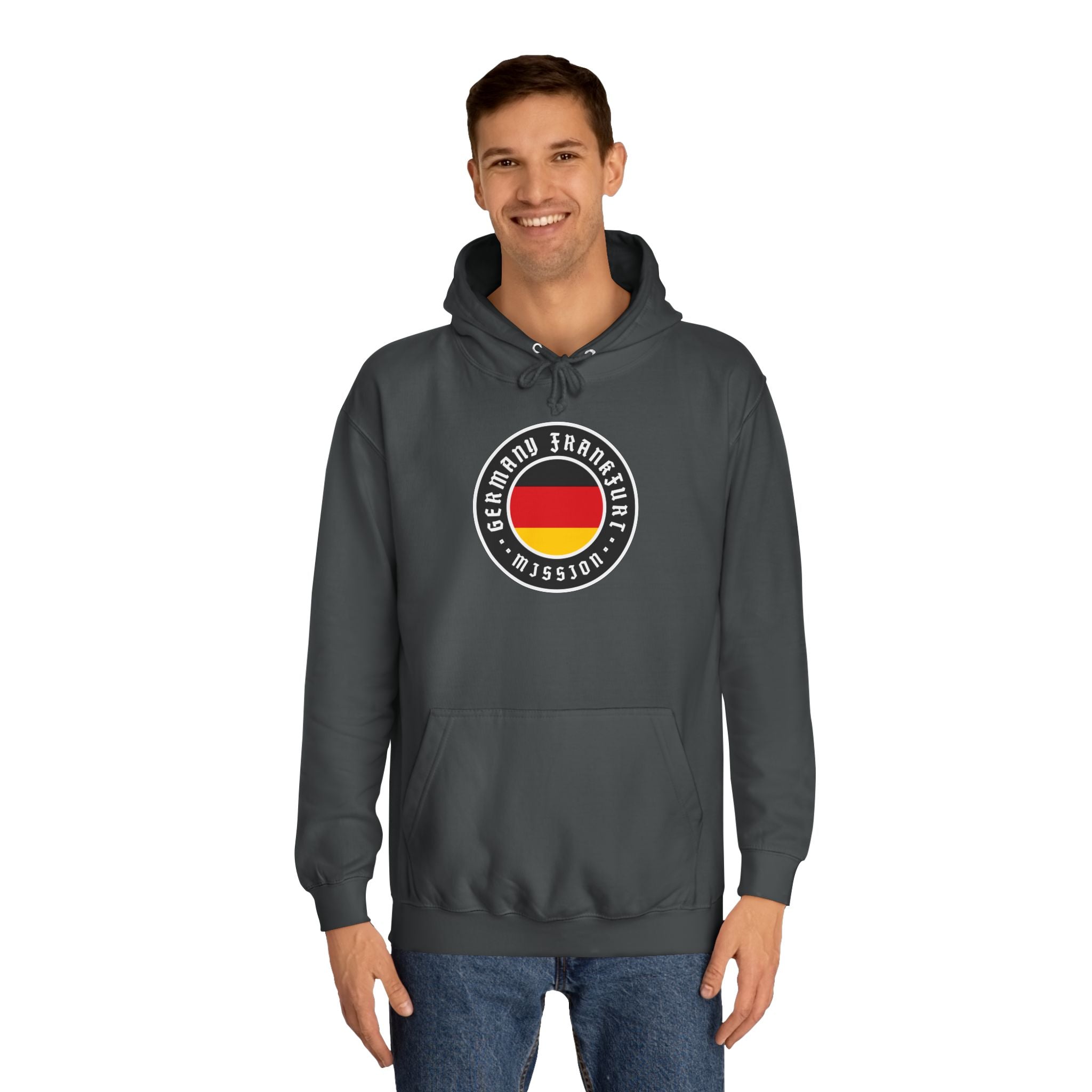 Germany Frankfurt Mission Flag Logo (Black Border) College Hoodie - Mission Wishlist - LDS Missionary Gift Store