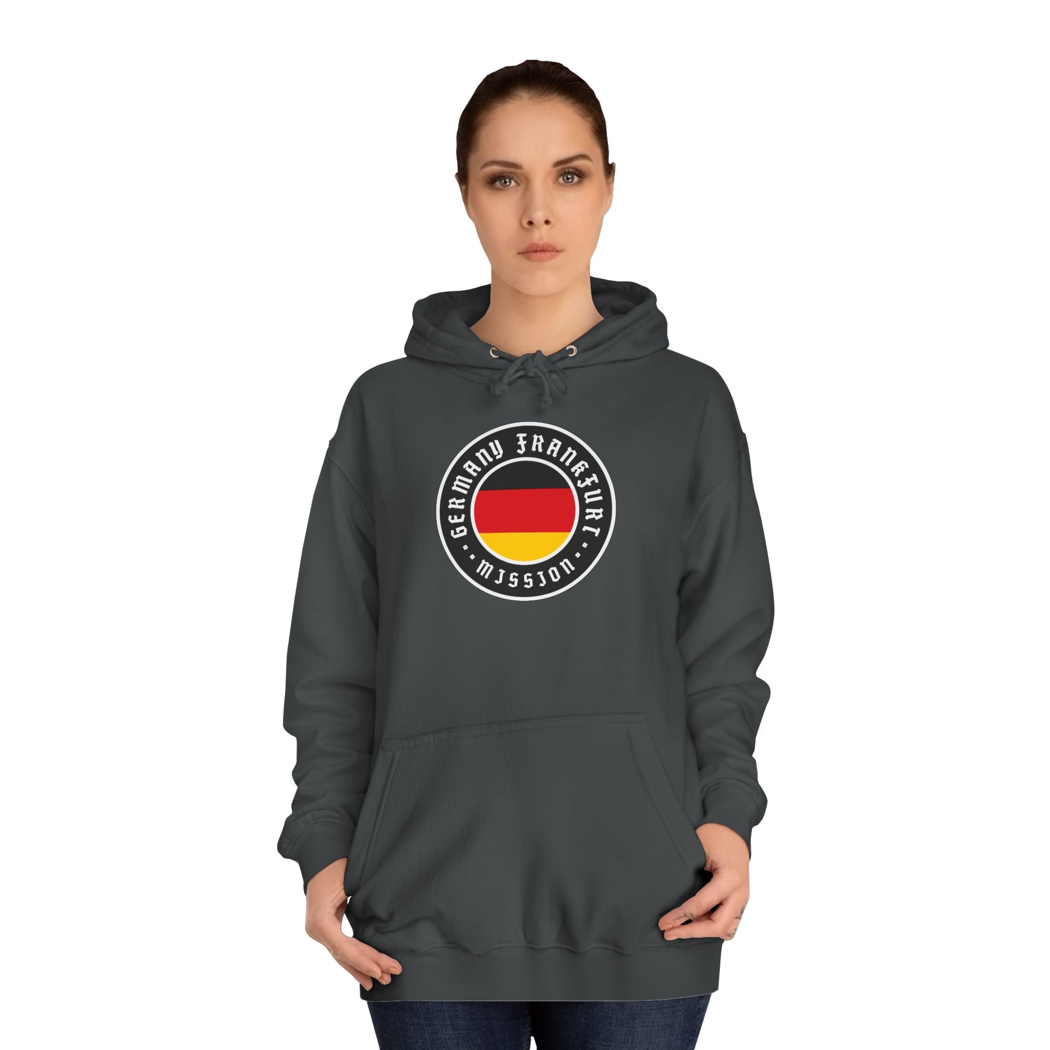 Germany Frankfurt Mission Flag Logo (Black Border) College Hoodie - Mission Wishlist - LDS Missionary Gift Store