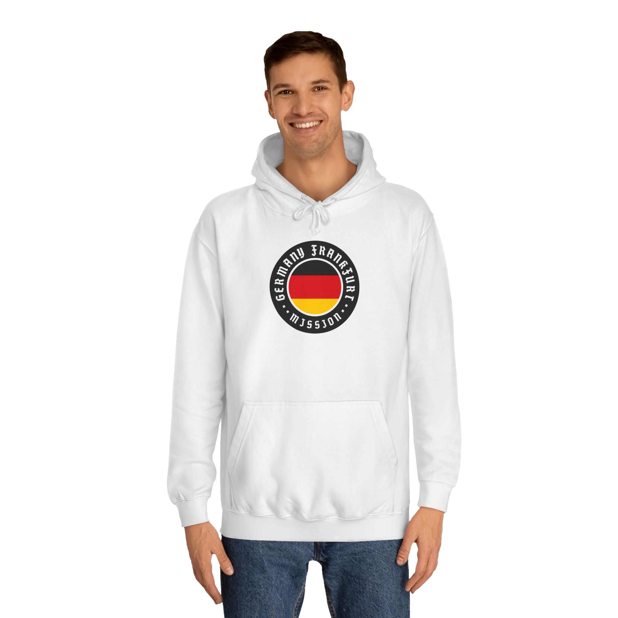 Germany Frankfurt Mission Flag Logo (Black Border) College Hoodie - Mission Wishlist - LDS Missionary Gift Store